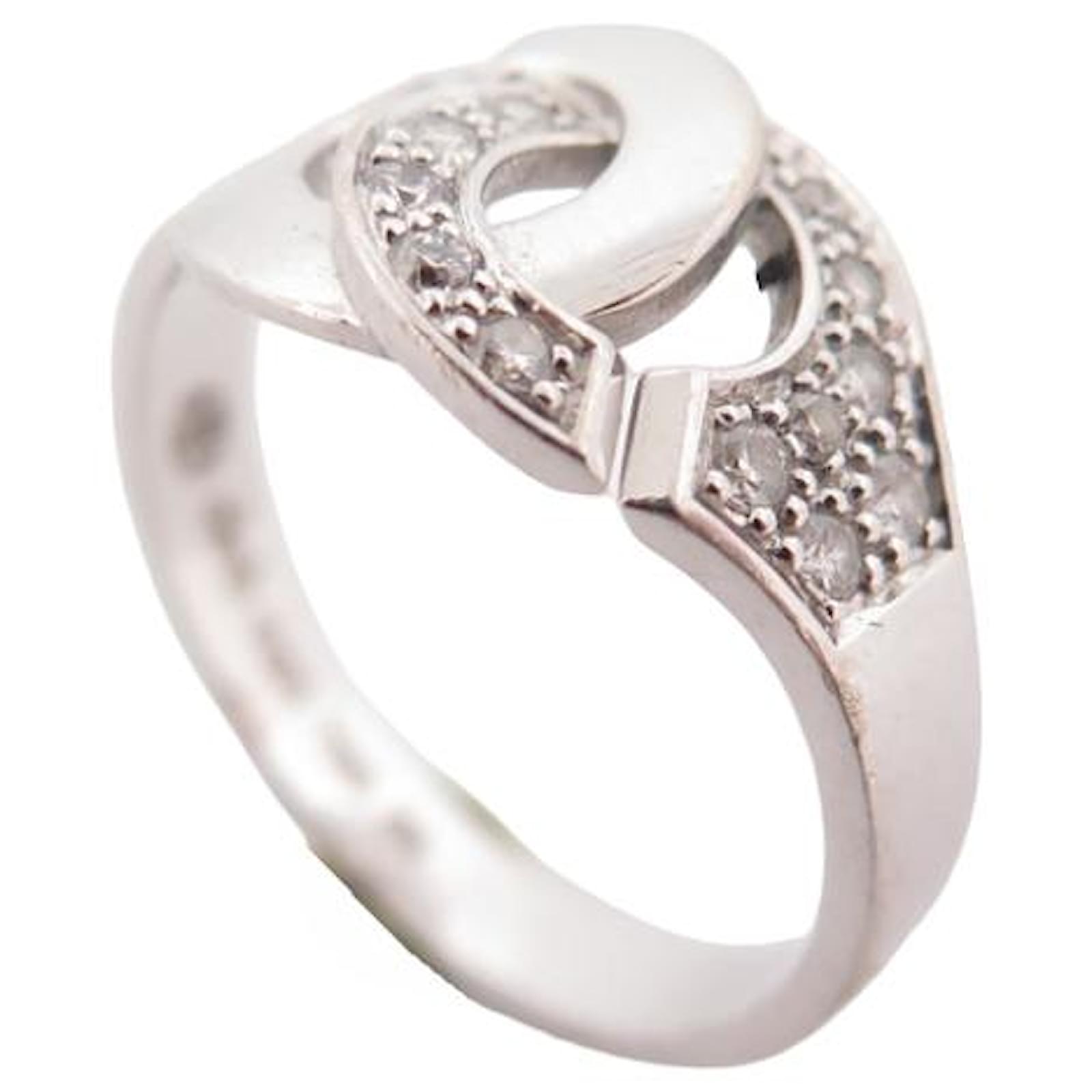Dinh Van ring 267512 Handcuffs R10 T54 in white gold 18K AND DIAMONDS