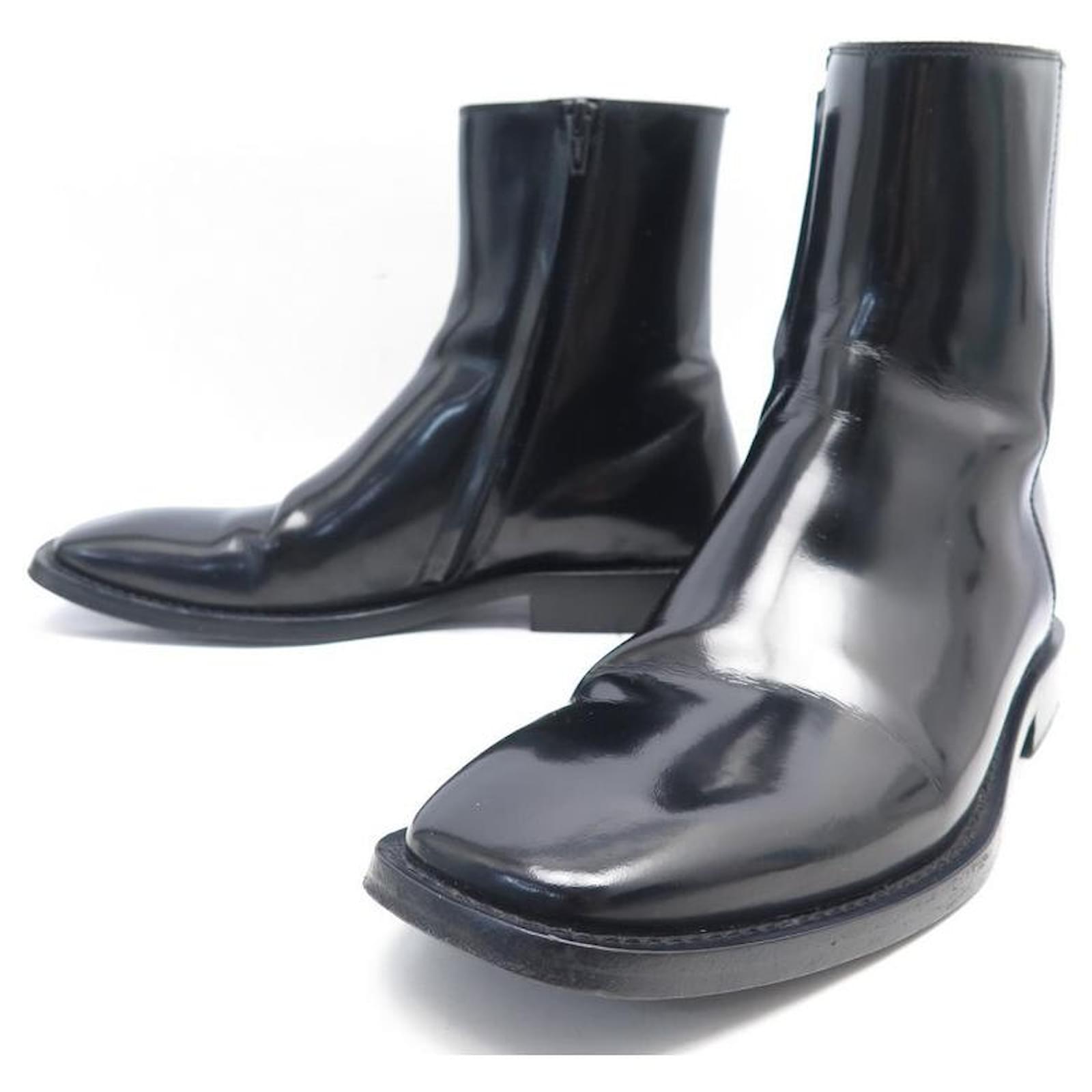 GIÀY BALENCIAGA Squaretoe leather boots