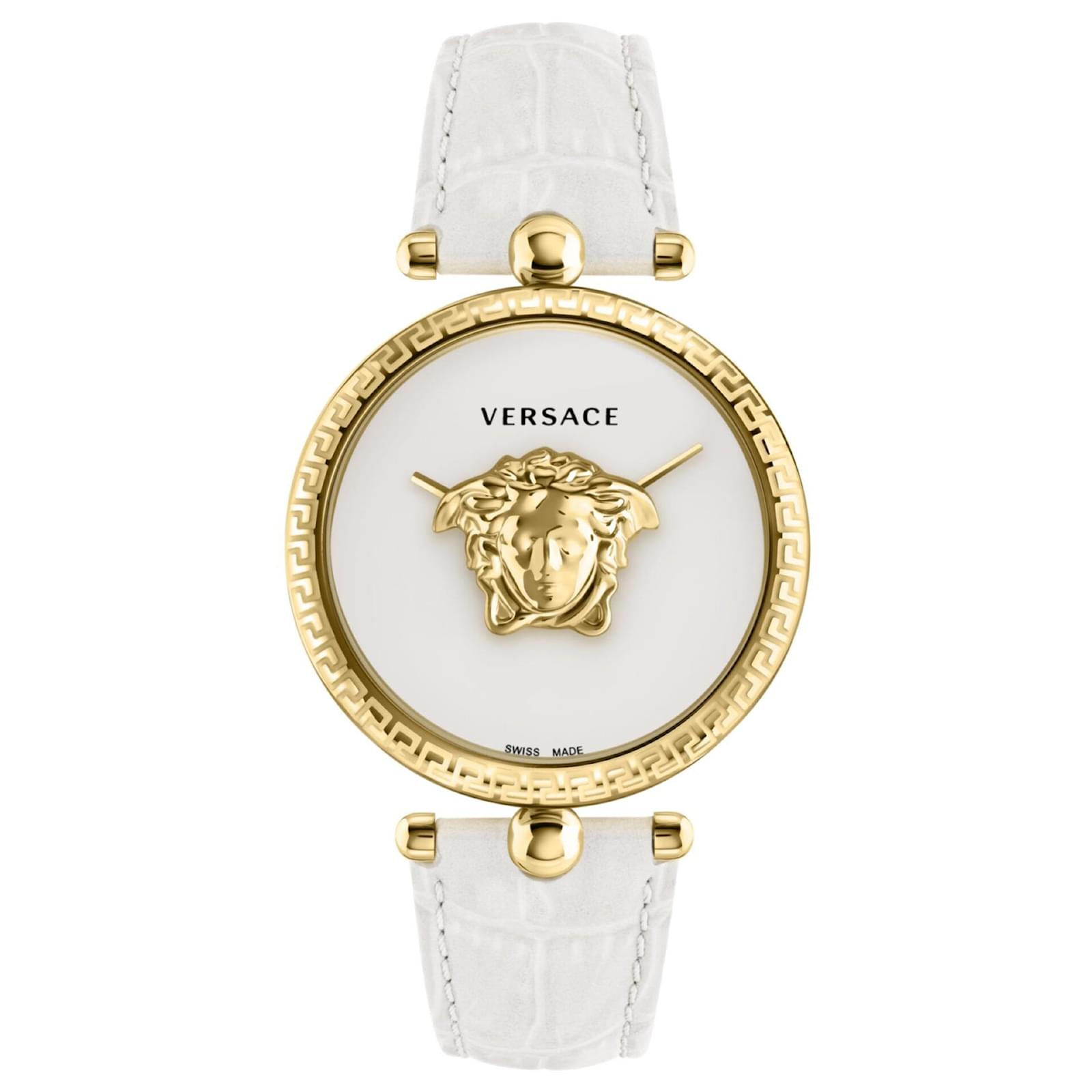 Versace Palazzo Empire Strap Watch Golden Metallic Leather ref.803112