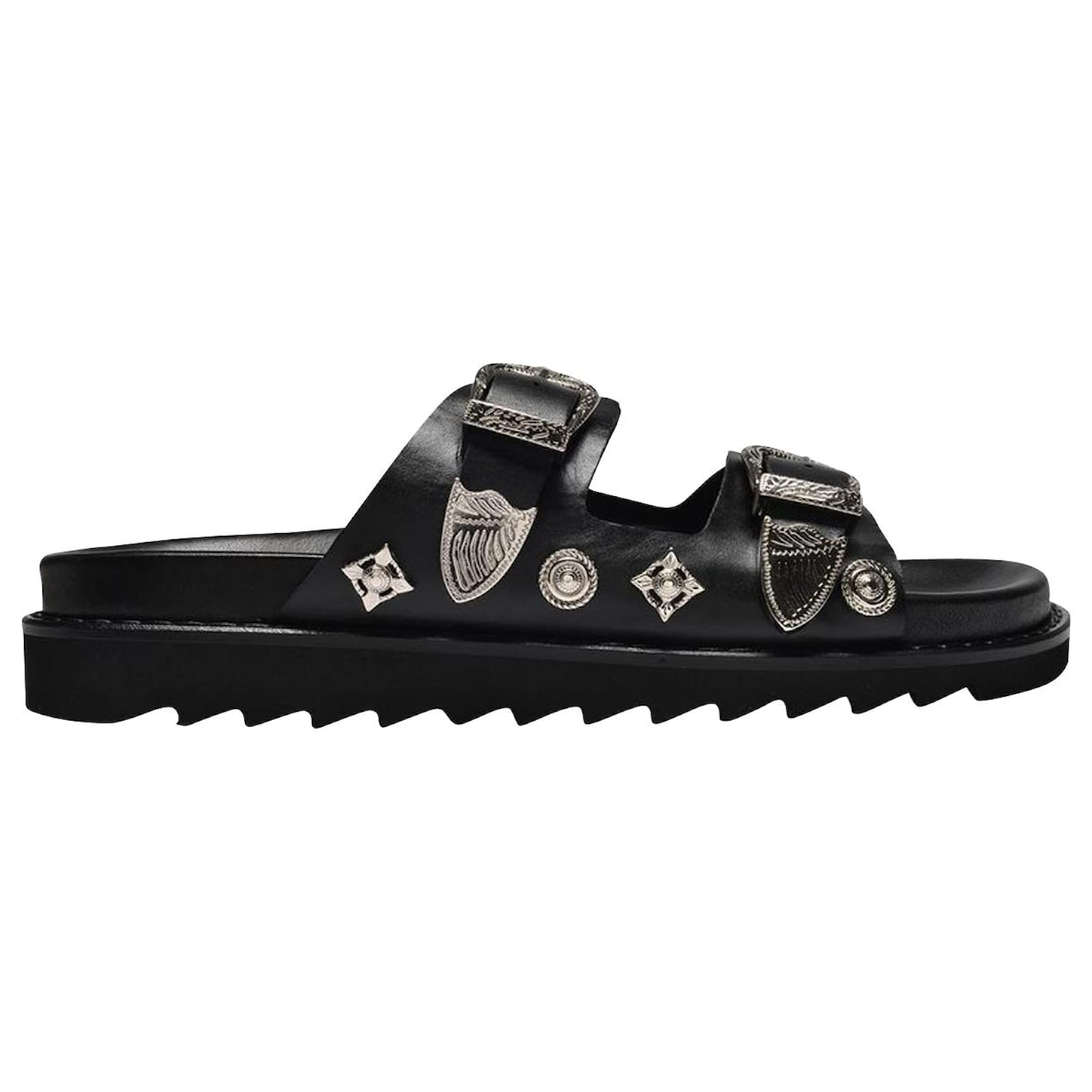 Toga Pulla AJ830 Slides - Toga Virilis - Black - Leather ref