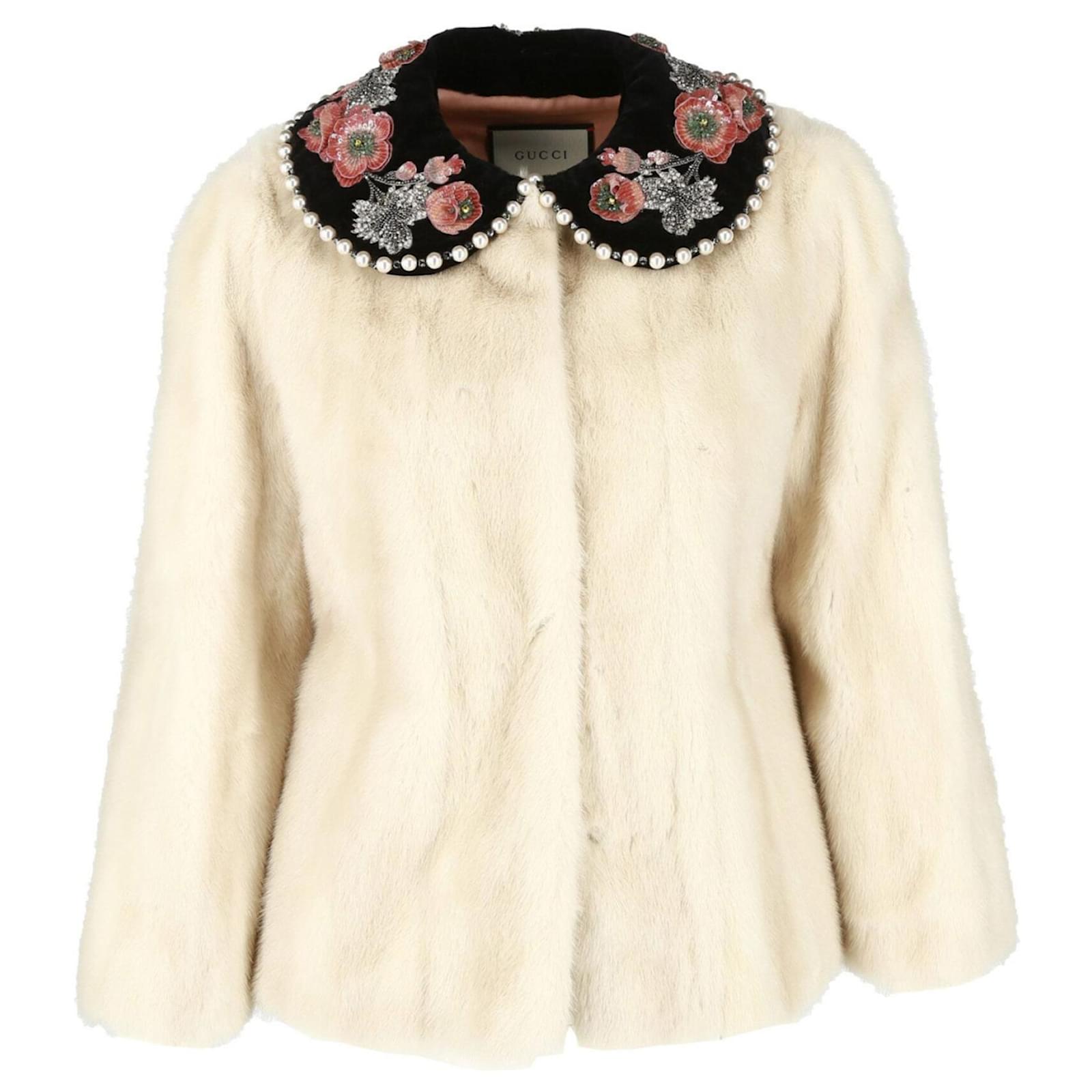 Gucci Flower Intarsia Mink Fur Coat Multiple colors ref.803426 - Joli Closet