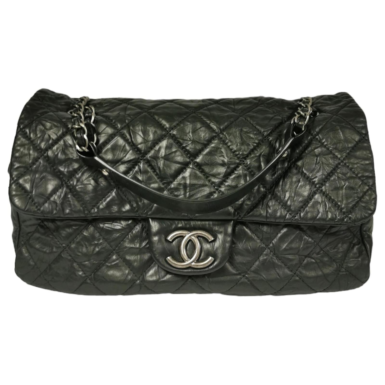 Buy Chanel Ultra Stitch Flap Bag Quilted Calfskin Jumbo Black 547801