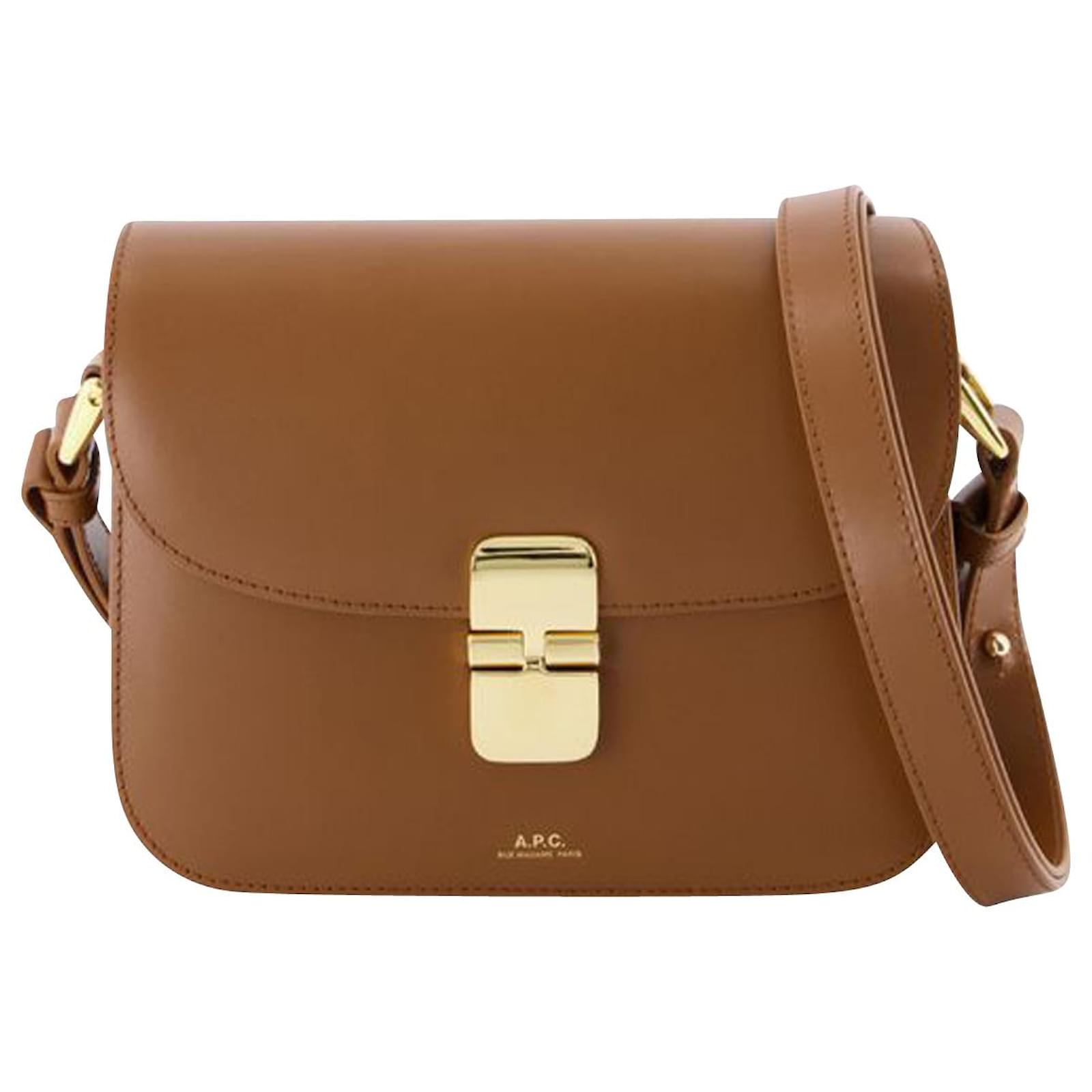 Grace Mini Leather Shoulder Bag in Brown - A P C