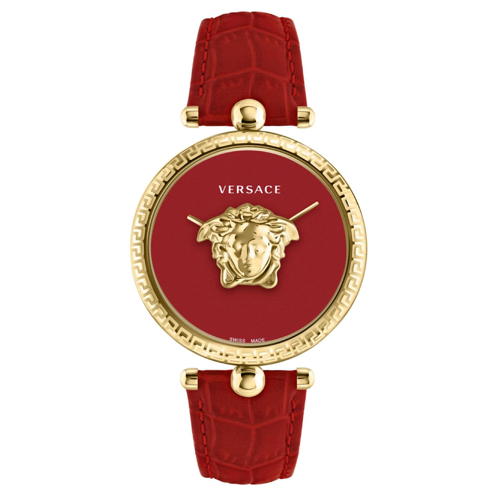 Versace Palazzo Empire Strap Watch Golden Metallic Leather ref.803583