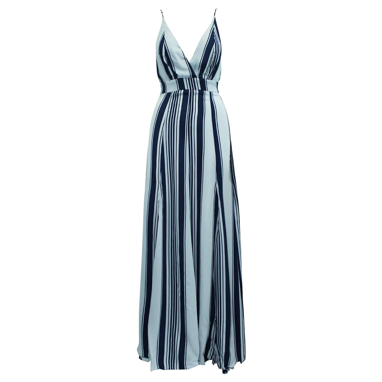 Reformation White and Blue Striped Maxi Summer Dress (Sold) - Joli Closet Reformation White and Blue Striped Maxi Summer Dress (Sold) - Joli Closet