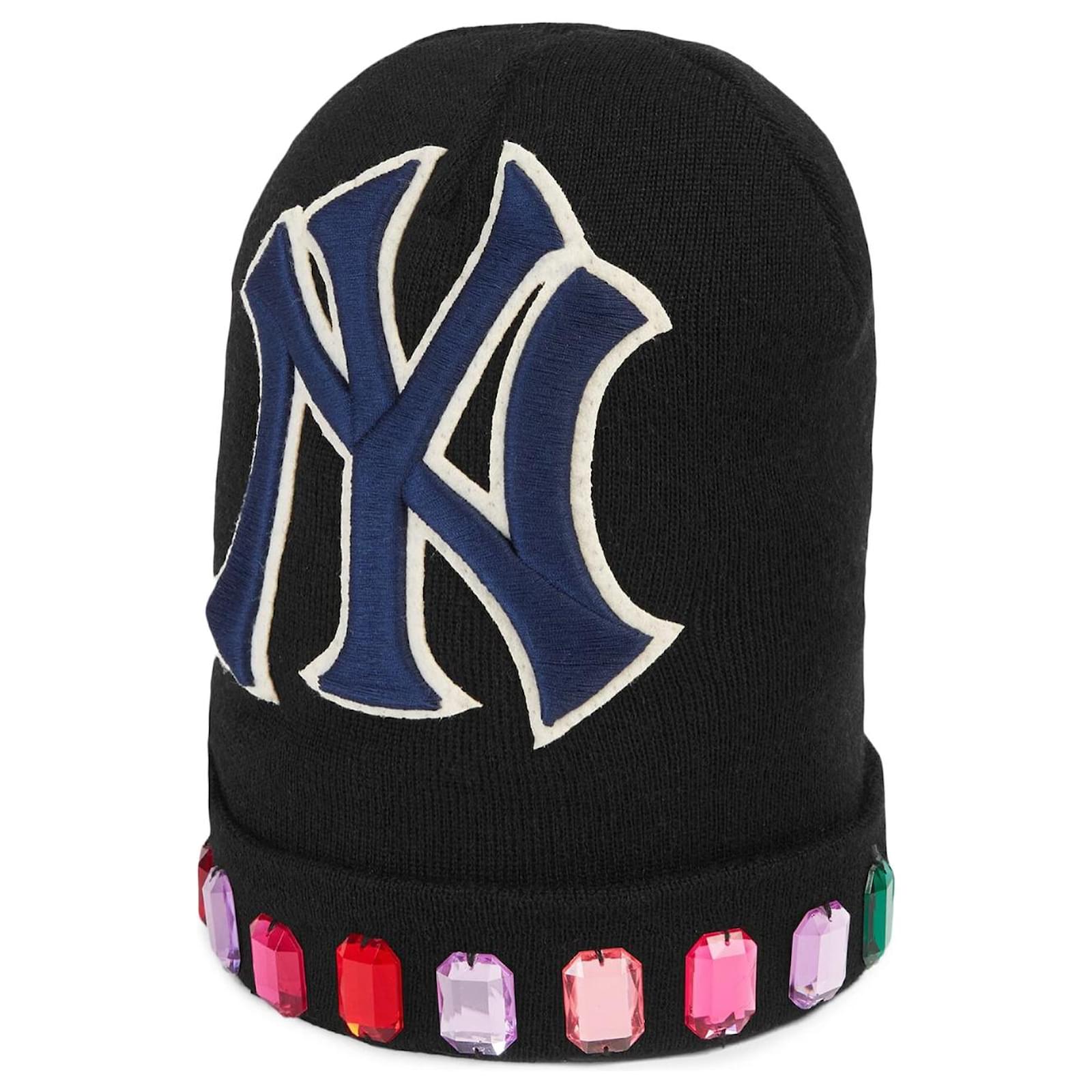 Gucci Blue Crystal NY Yankees Edition Wool Beanie