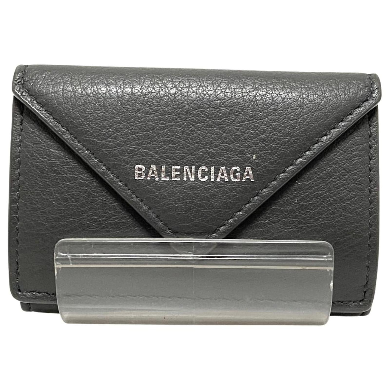 Black Balenciaga Papier Leather Long Wallet