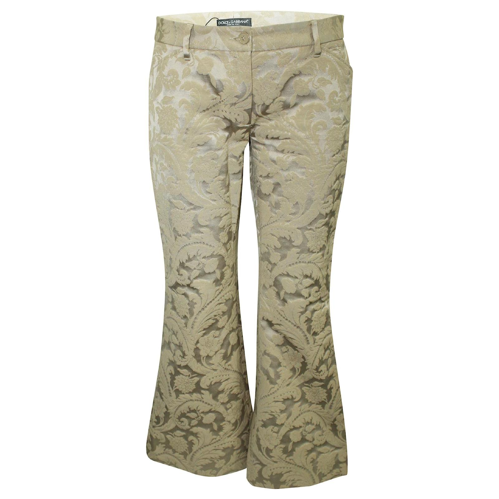 Dolce & Gabbana Brown Jacquard Pants Polyester ref.805163 - Joli