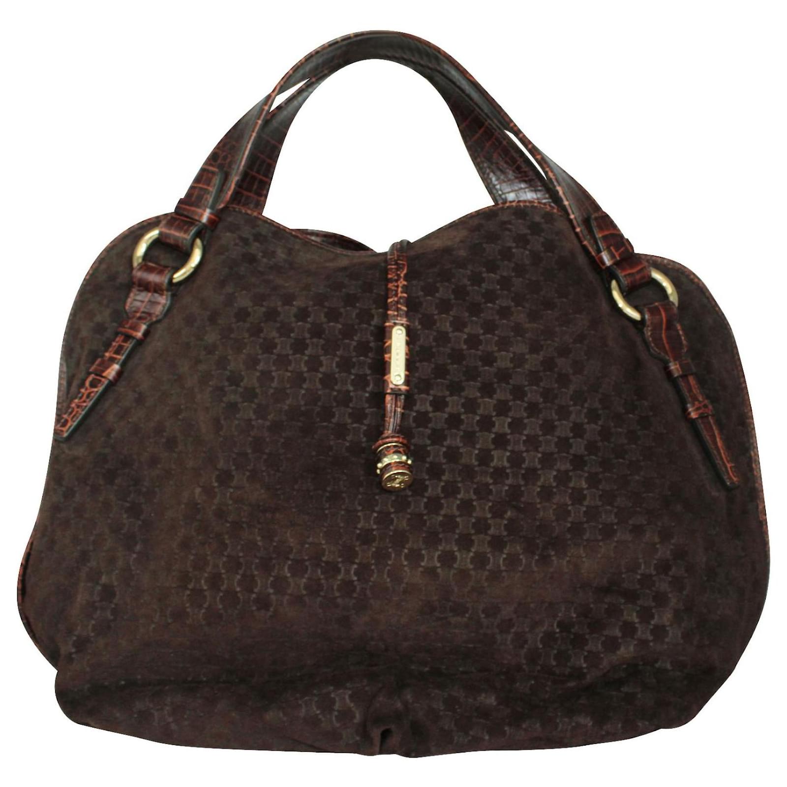 C?�line Sac C?�line Vintage en Cuir Marron Emboss?� ref.805226 - Joli Closet