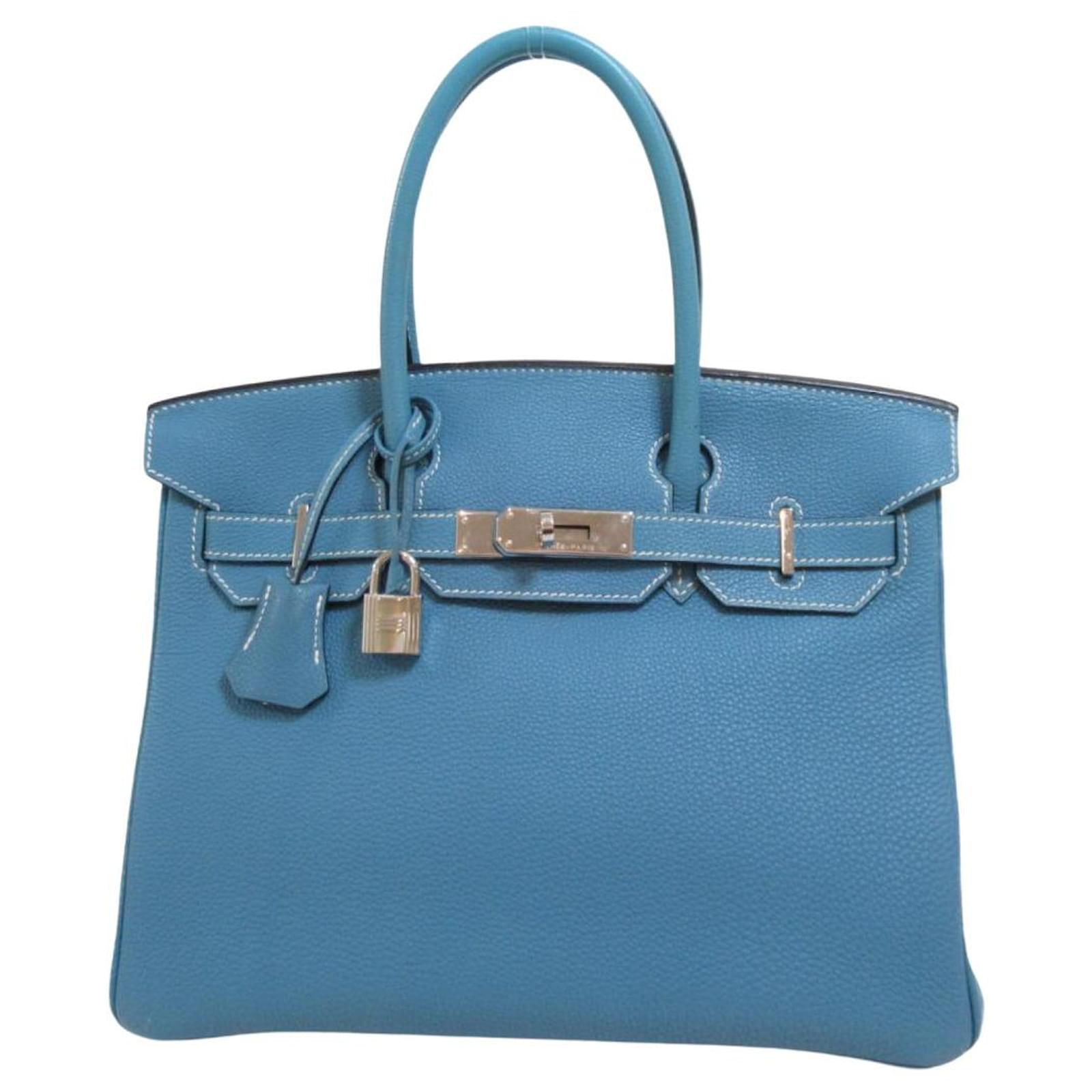 Hermès HERMES BIRKIN 30 Blue Leather ref.805273 - Joli Closet