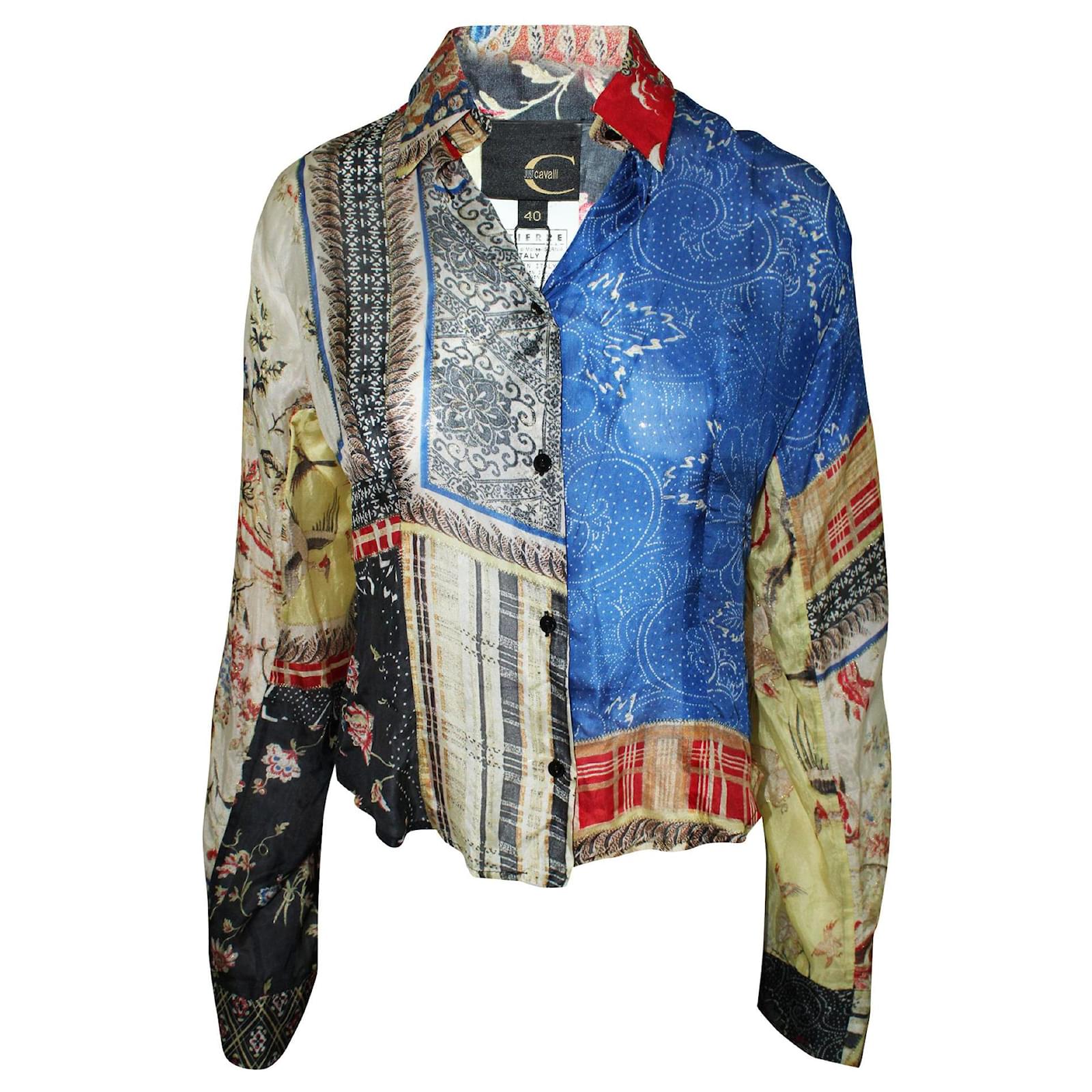Just Cavalli Roberto Cavalli Multicolor Silk Shirt ref