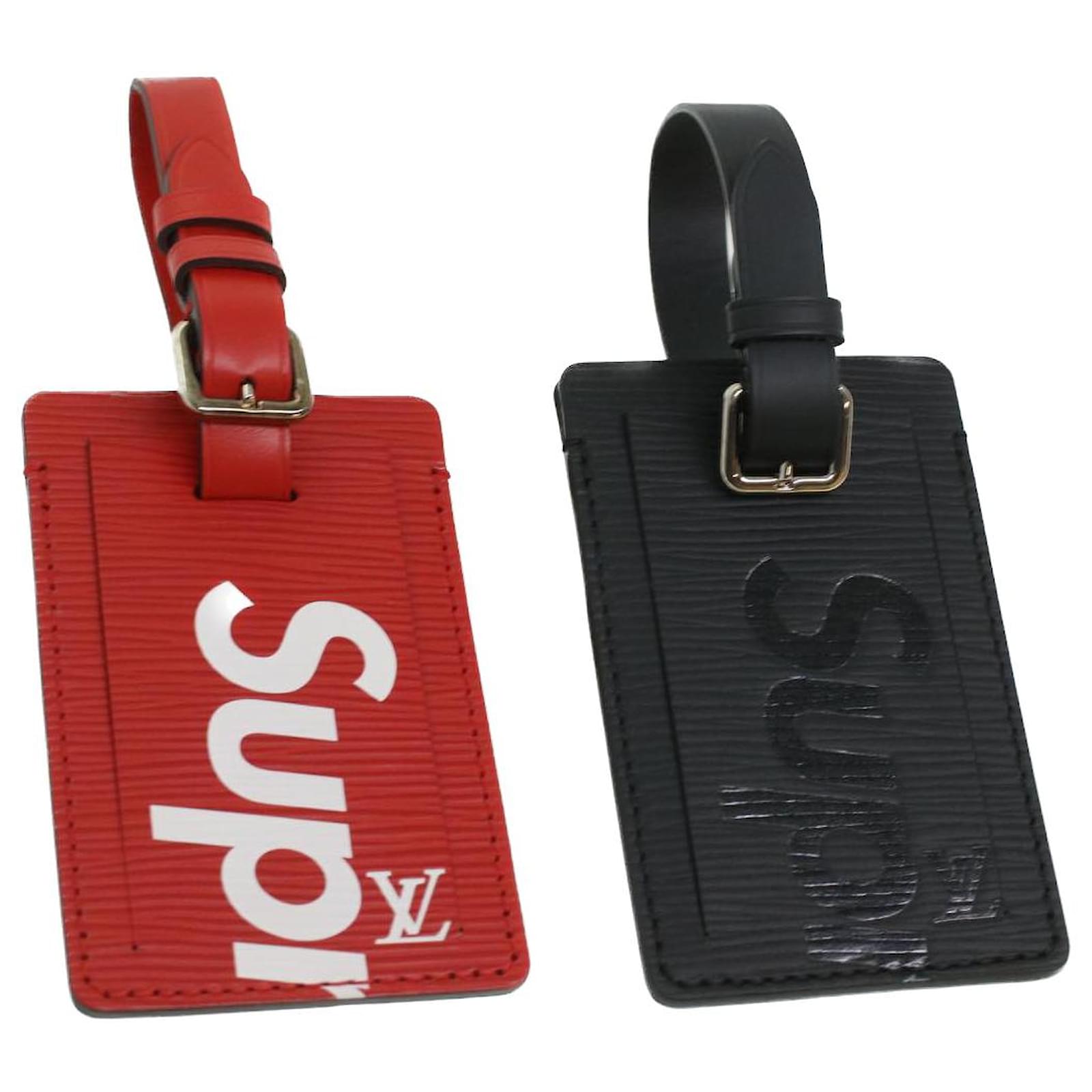 Louis Vuitton x Supreme Luggage Tag Set Epi Black/Red