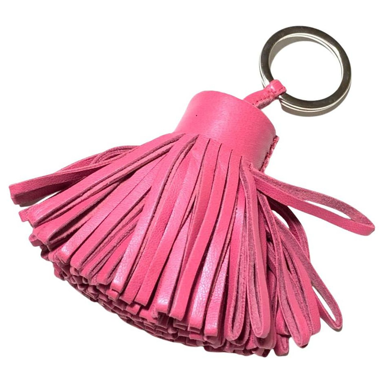 Porte-clés En Cuir Rouge Carmen - Décoration De Sac à Main Femme, Fait Main En France, 4,5 Cm