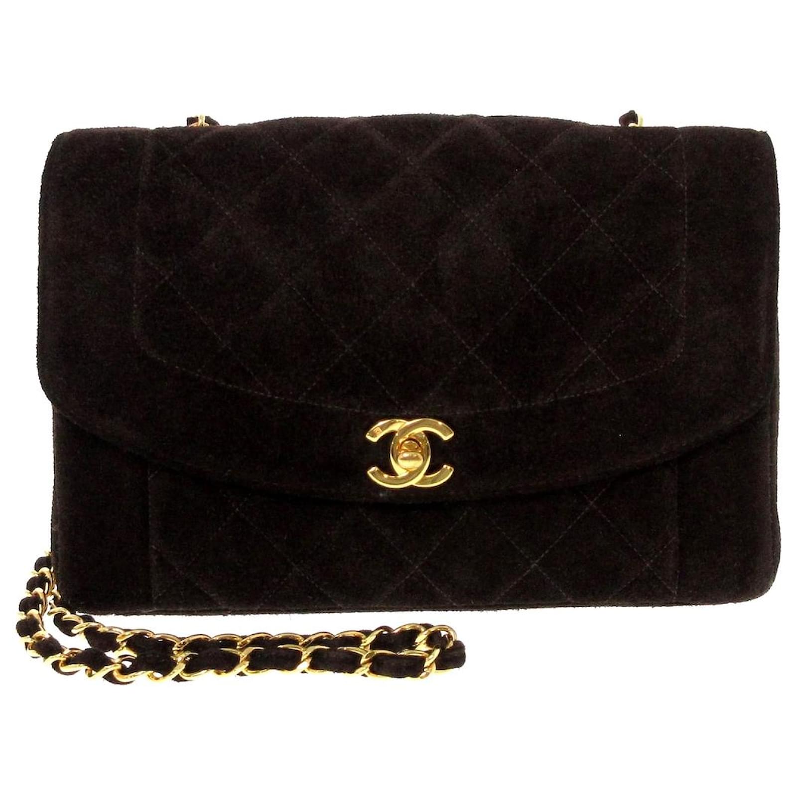 Chanel Diana Brown Suede Ref 806999 Joli Closet chanel-diana-brown-suede-ref-806999-joli-closet