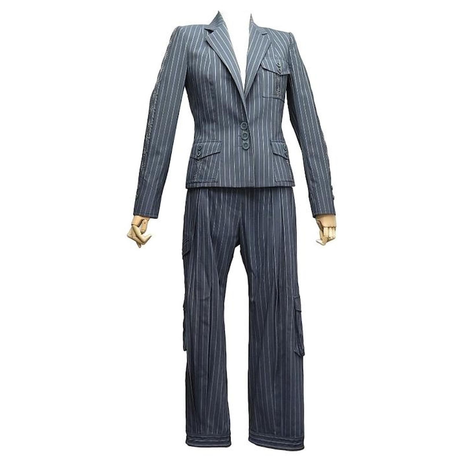 CHRISTIAN DIOR SUIT JACKET TROUSERS 38 M LAINE WOOL TAILOR PANTS