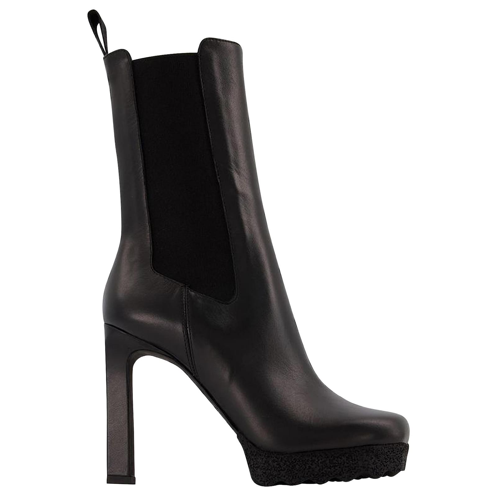 Off White Sponge Sole High Chelsea Boots in Black Leather ref.808957 ...