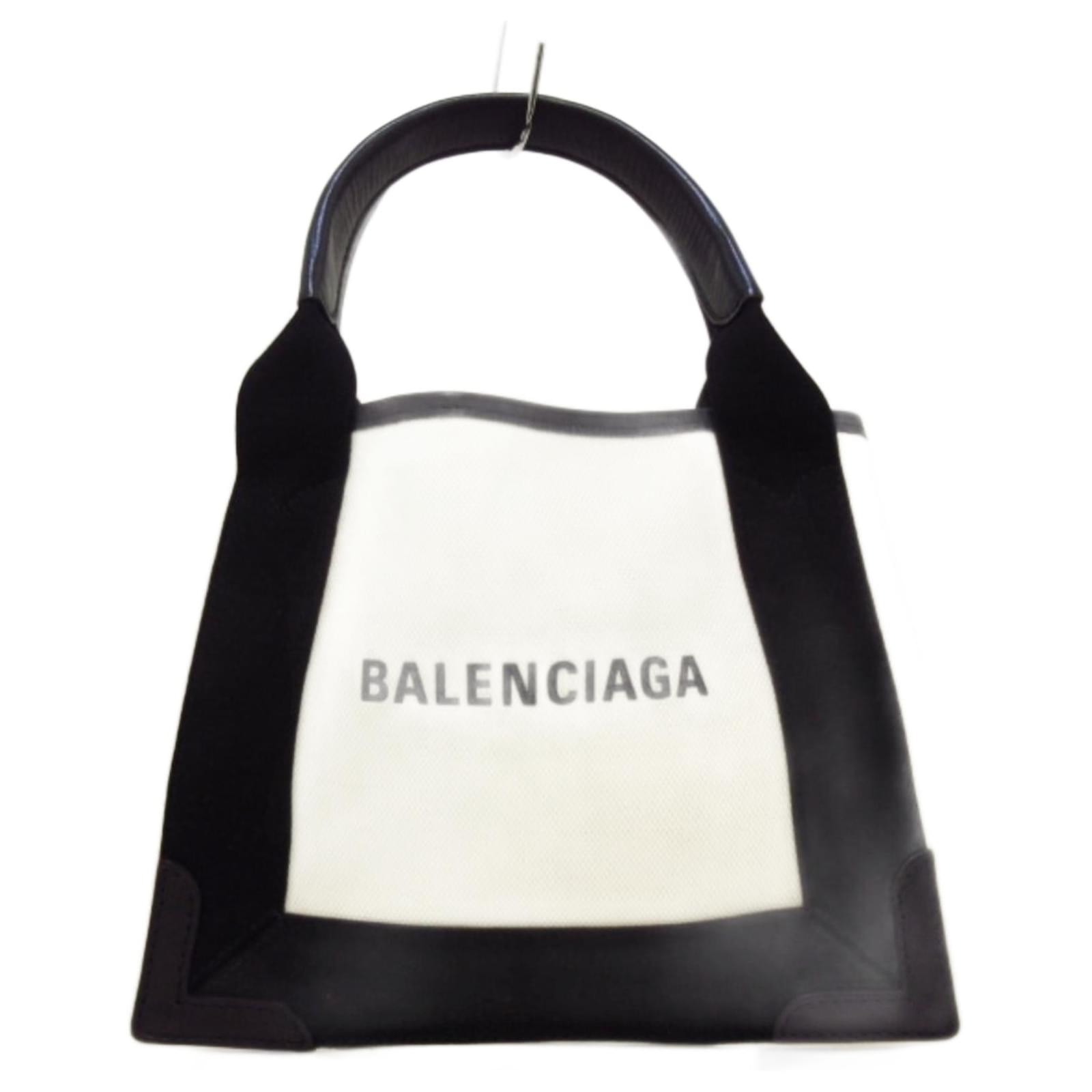 Balenciaga - Cabas Small Canvas Tote Bag - Womens - Black Cream for Women