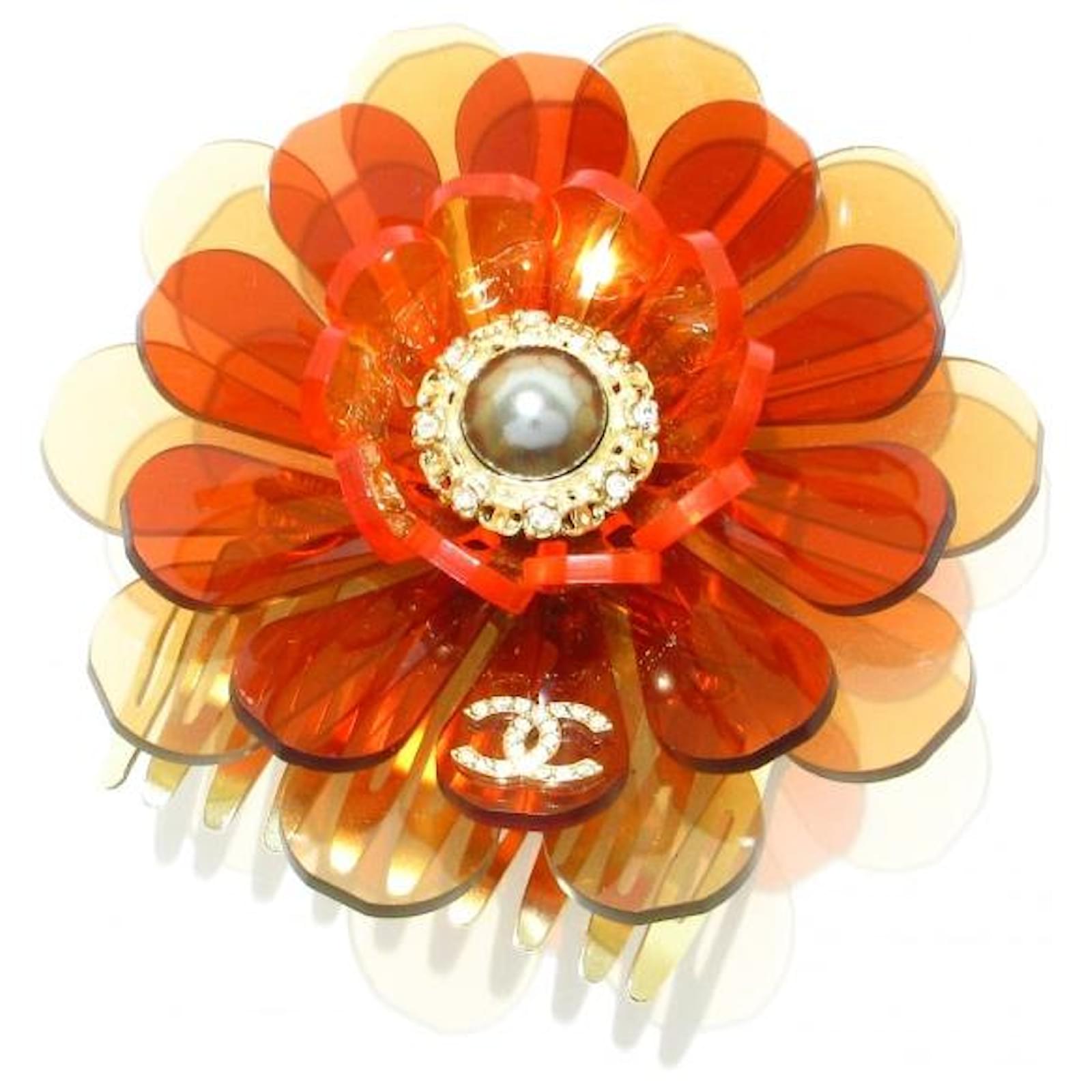 Other jewelry Chanel coco mark Brown Golden Plastic ref.812438 - Joli Closet