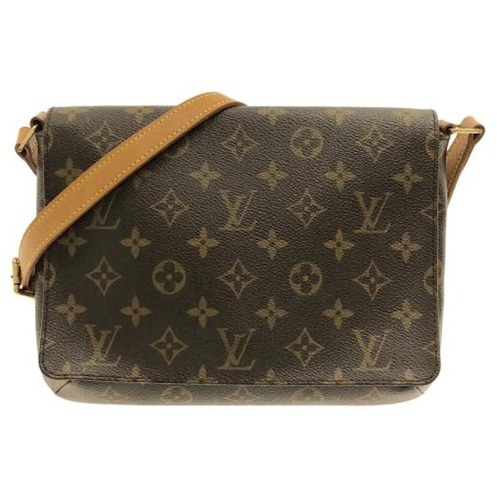 Louis Vuitton Brown Monogram Musette Tango Long Strap Cloth ref