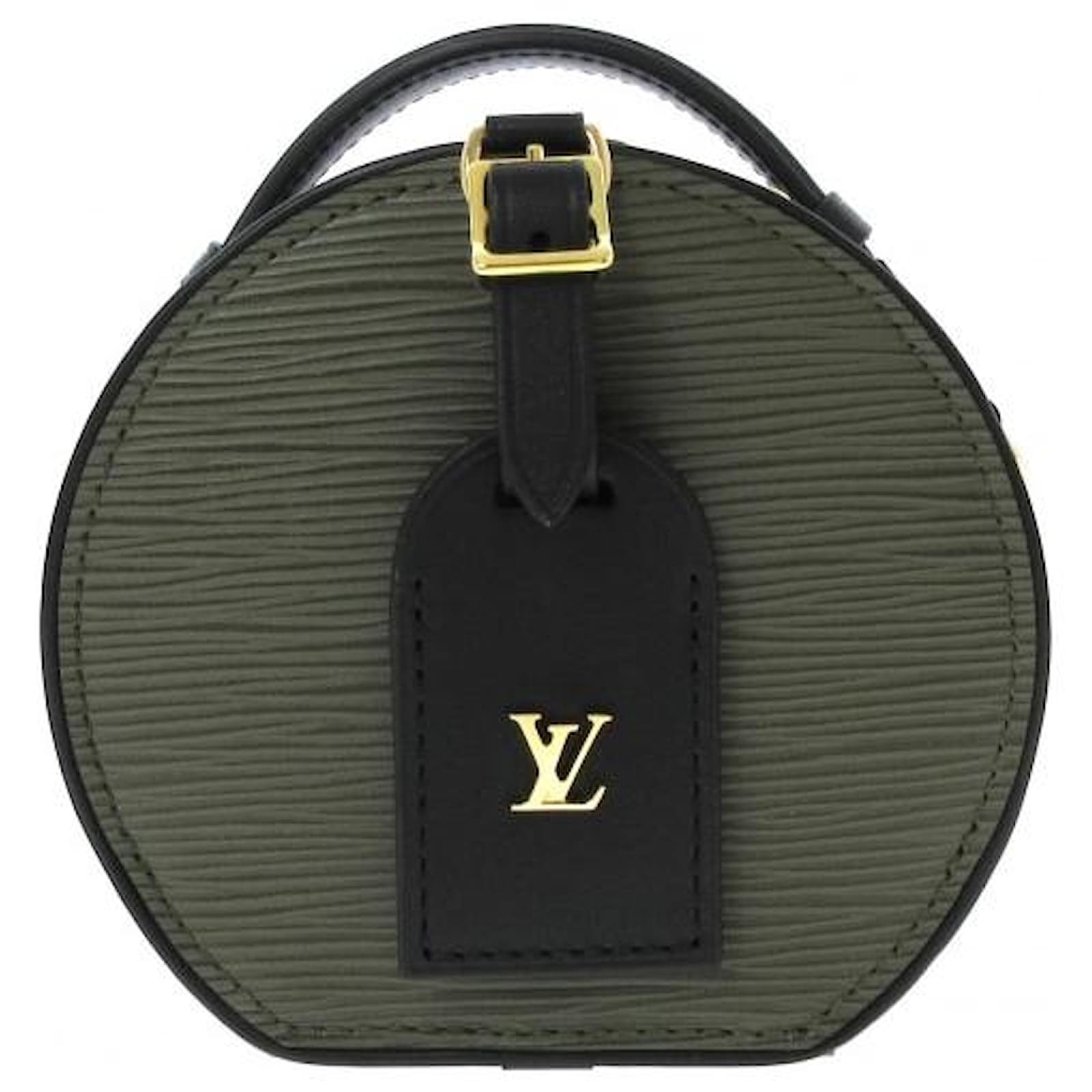 Louis Vuitton Mini Boite Chapeau Black Khaki Leather ref.813862