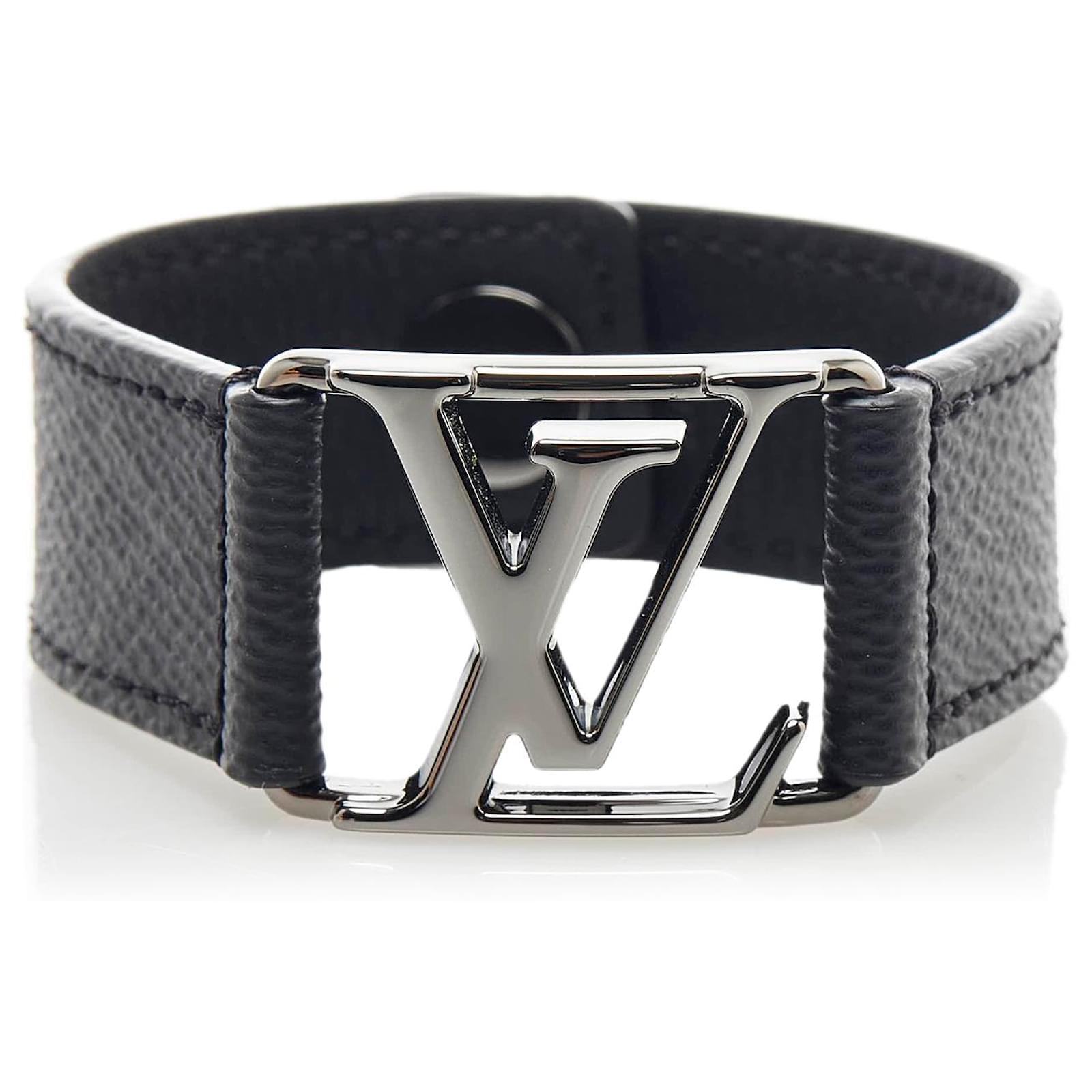Louis Vuitton Black Monogram Eclipse Brassle Hockenheim Bracelet Silvery  Cloth Metal ref.815691 - Joli Closet