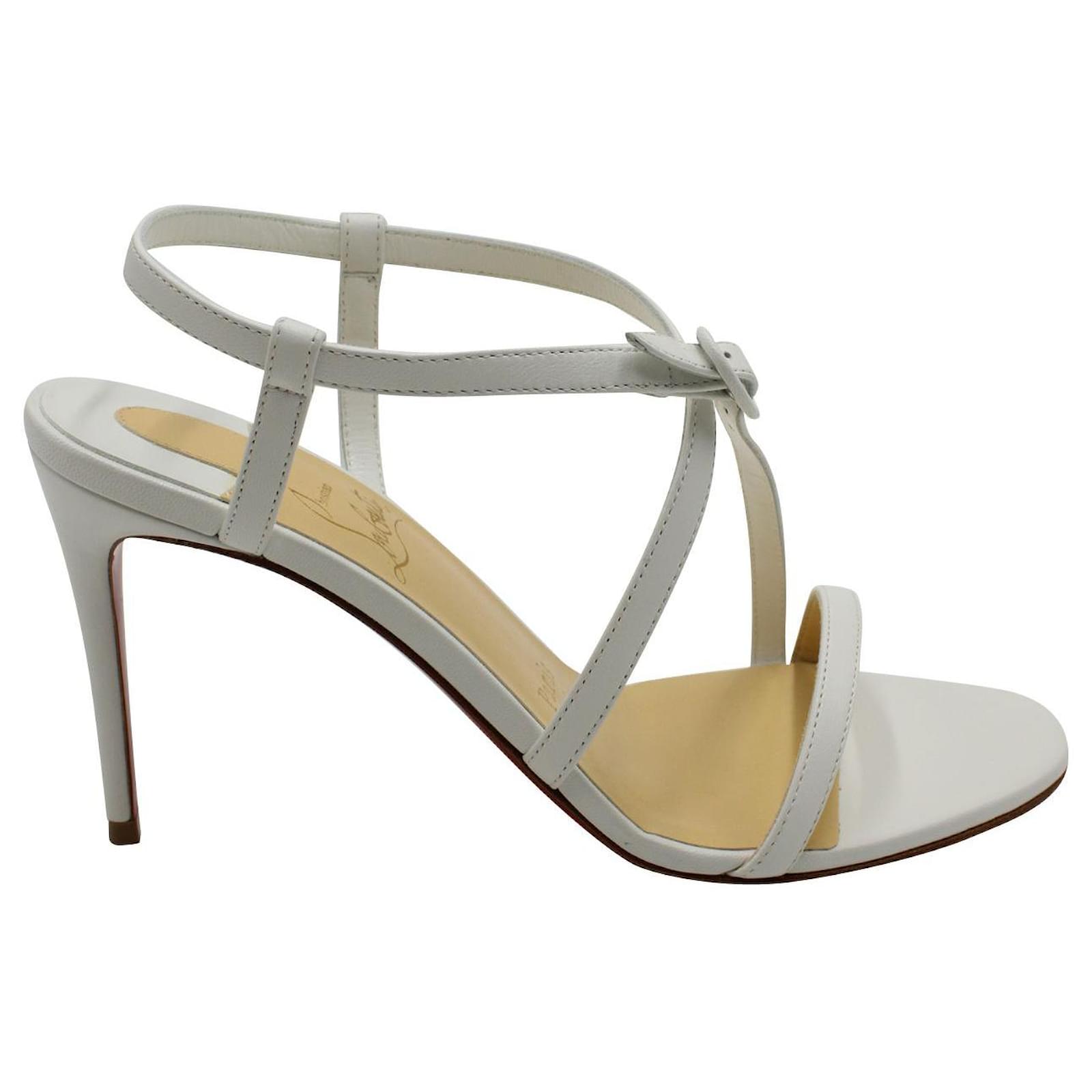 Christian Louboutin White Selima Strappy High Heels Leather ref.815747 ...