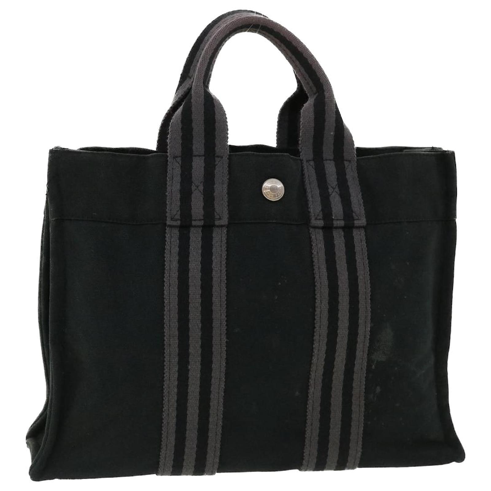 Hermès HERMES Fourre Tout PM Hand Bag Canvas Black 2110-23 Auth FM2097  Cloth ref.816506 - Joli Closet