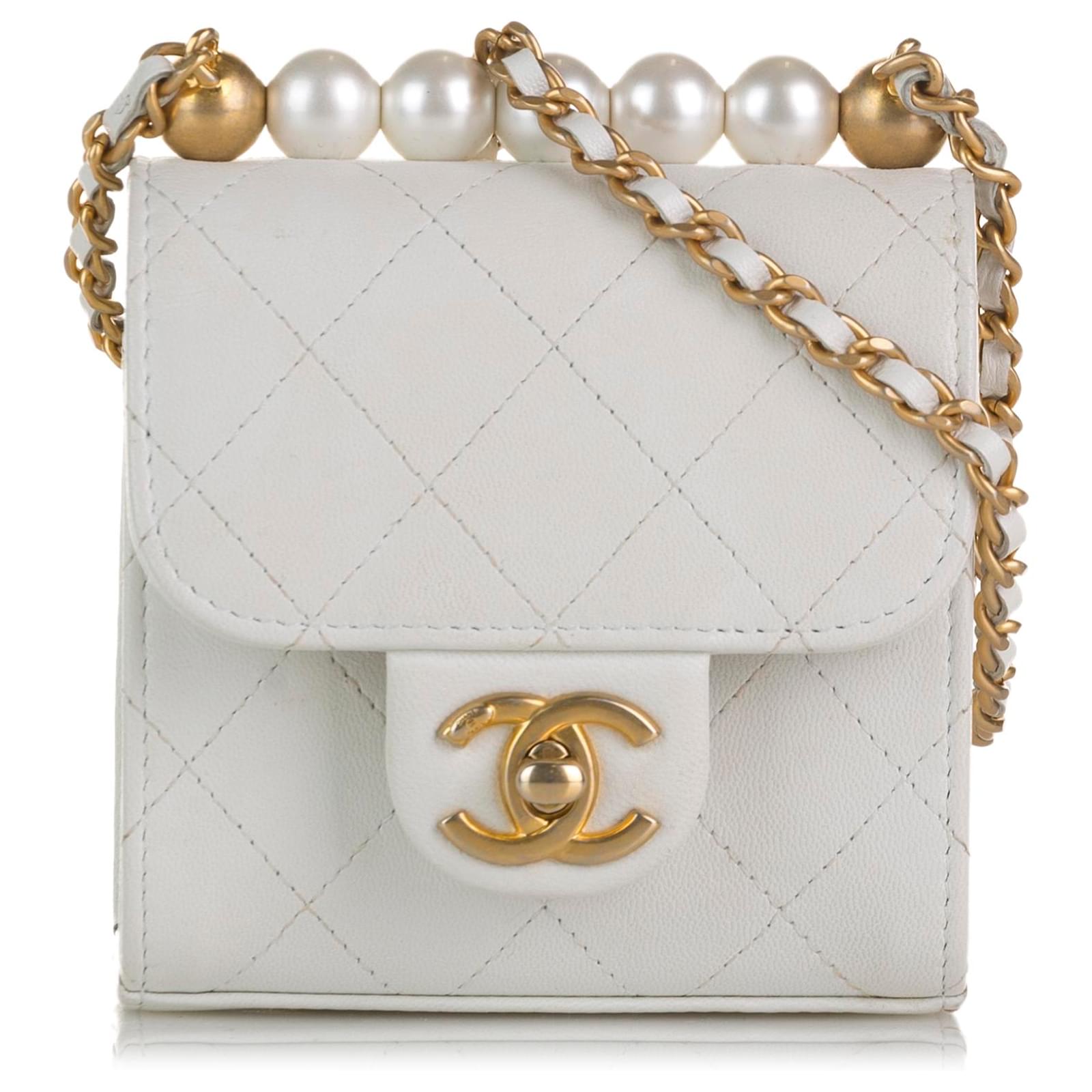 Chanel Small Goatskin Quilted Chic Pearls Flap Bag 