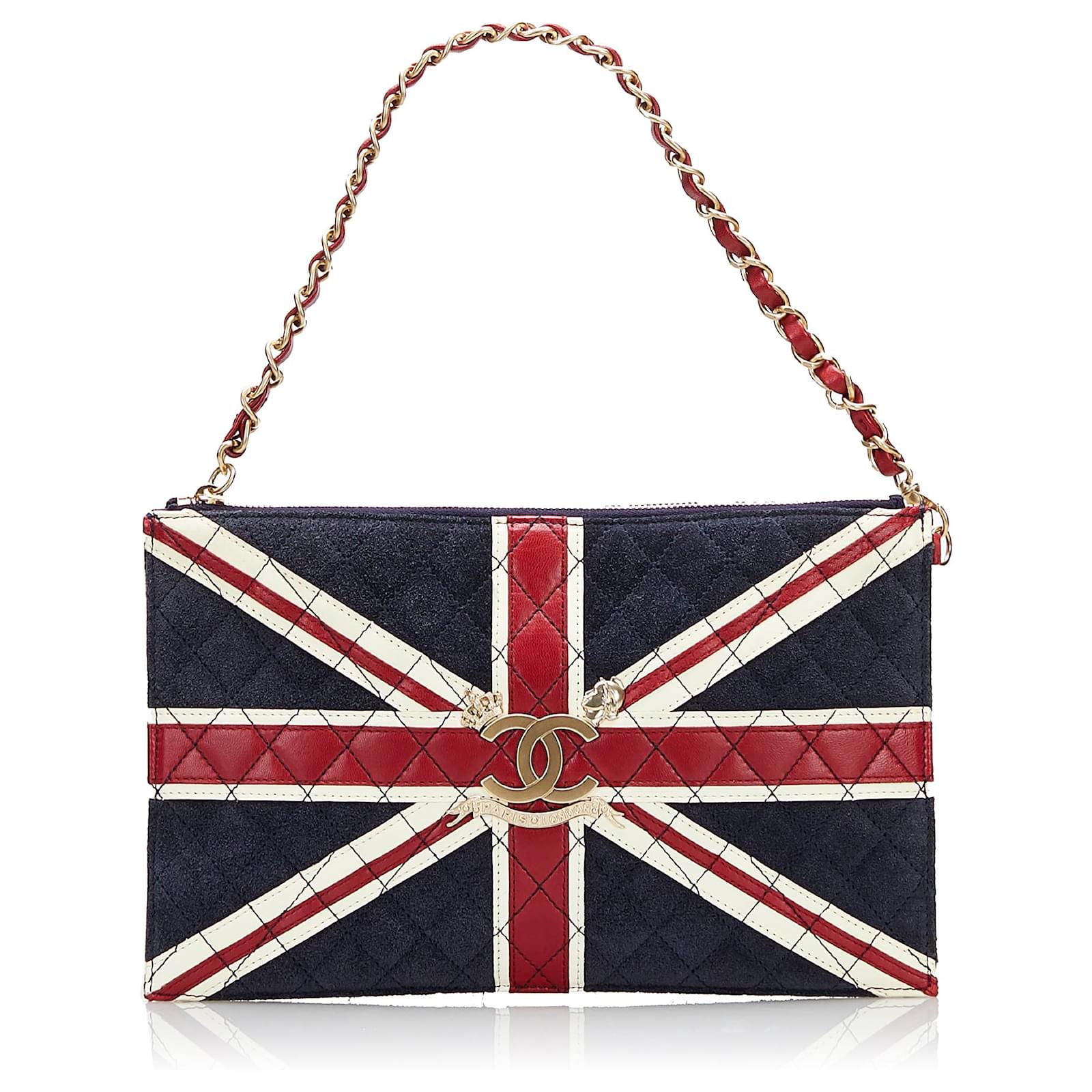 Chanel Blue CC Union Jack Shoulder Bag Suede Leather ref.816867 - Joli  Closet