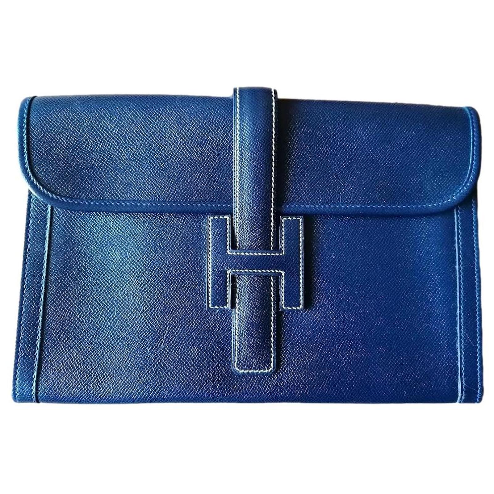 Hermès Jige Dark blue Leather ref.817526 - Joli Closet