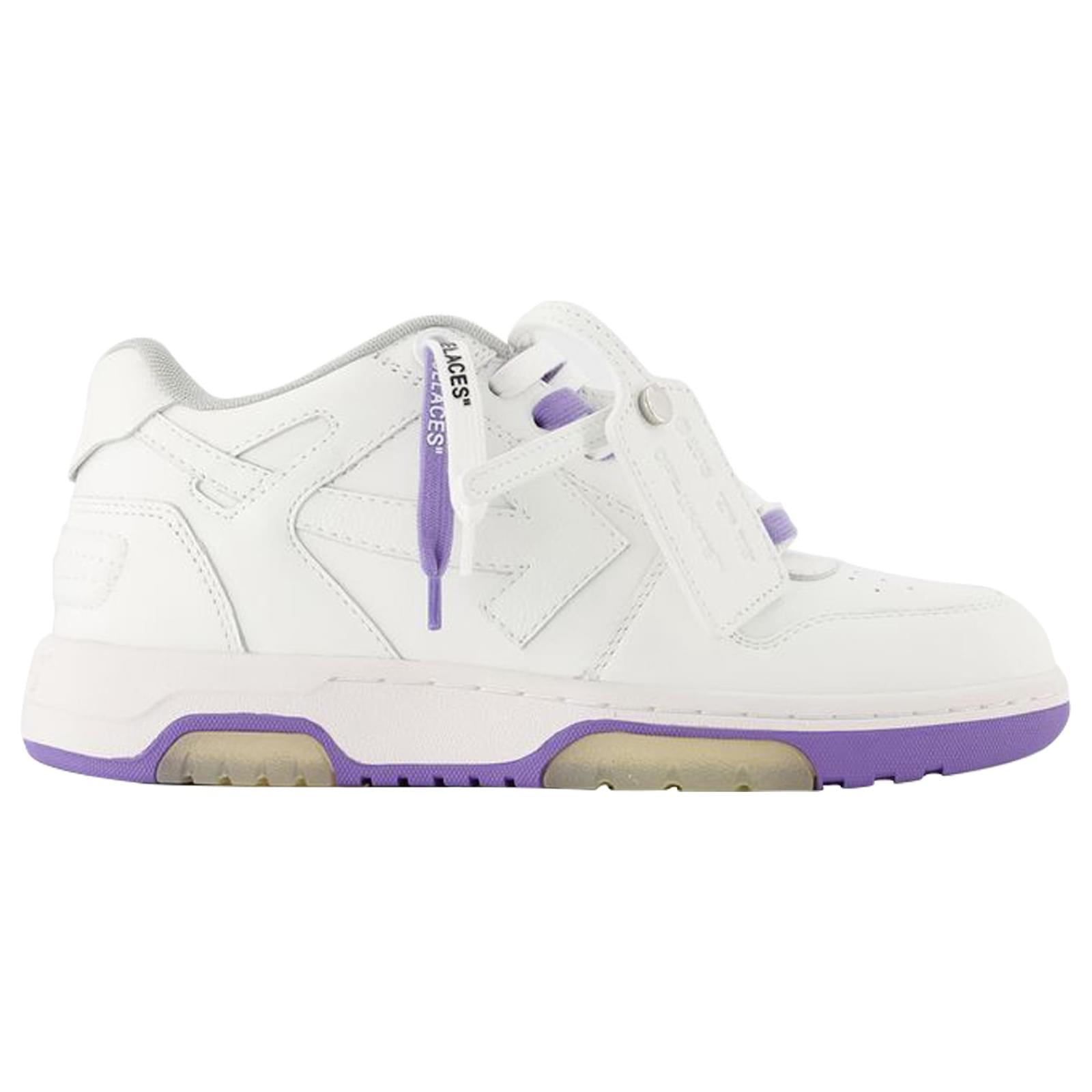 Out Of Office Sneakers - Off White - White/Purple - Leather ref