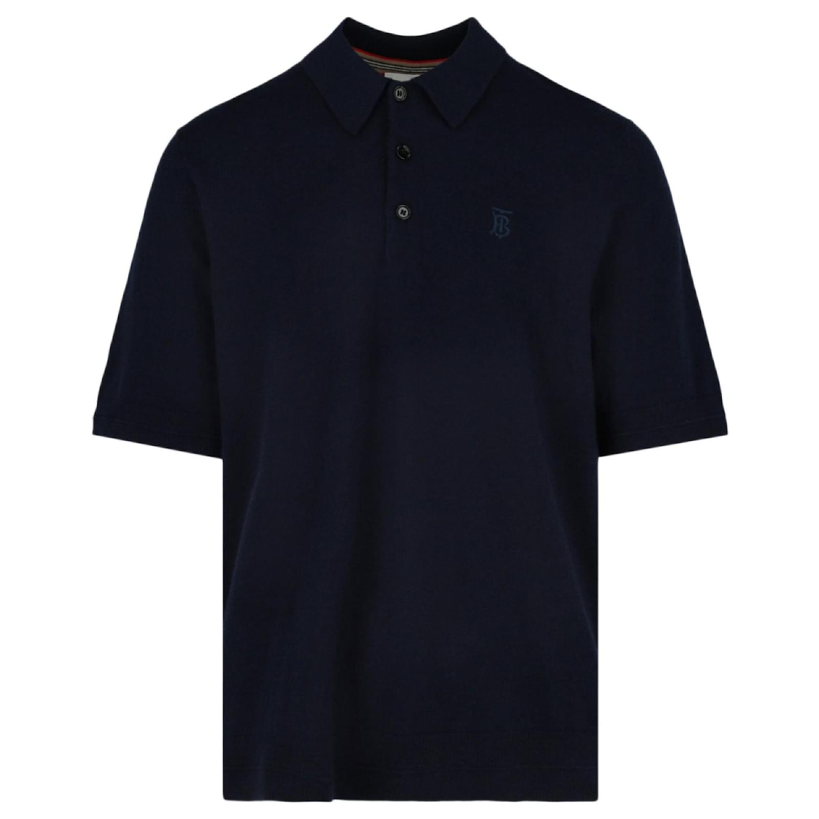 Burberry Monogram Logo Cashmere Polo Blue Wool ref.818510 - Joli Closet