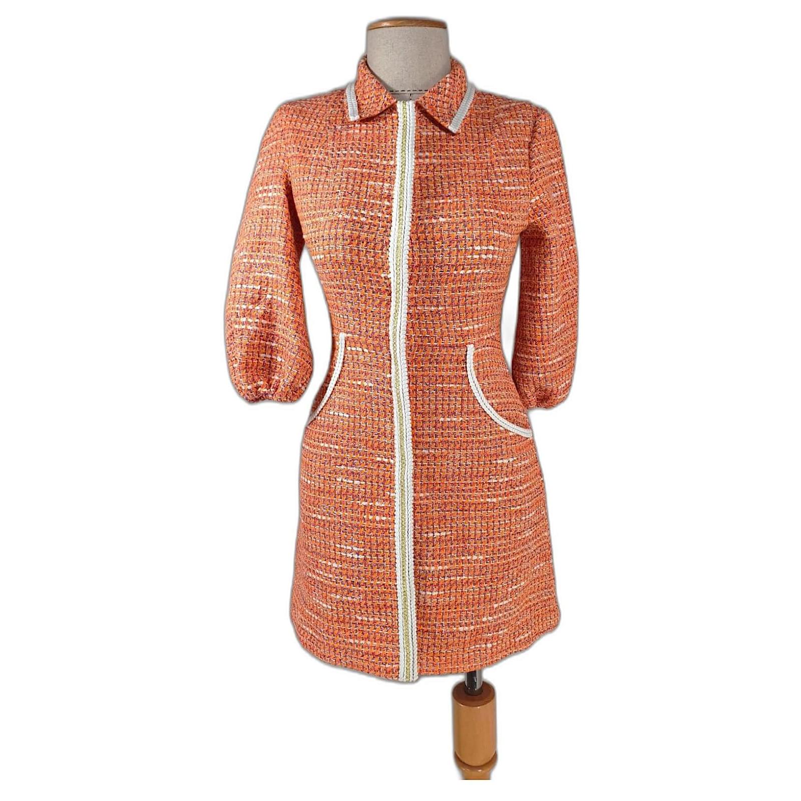 Orange tweed hot sale dress