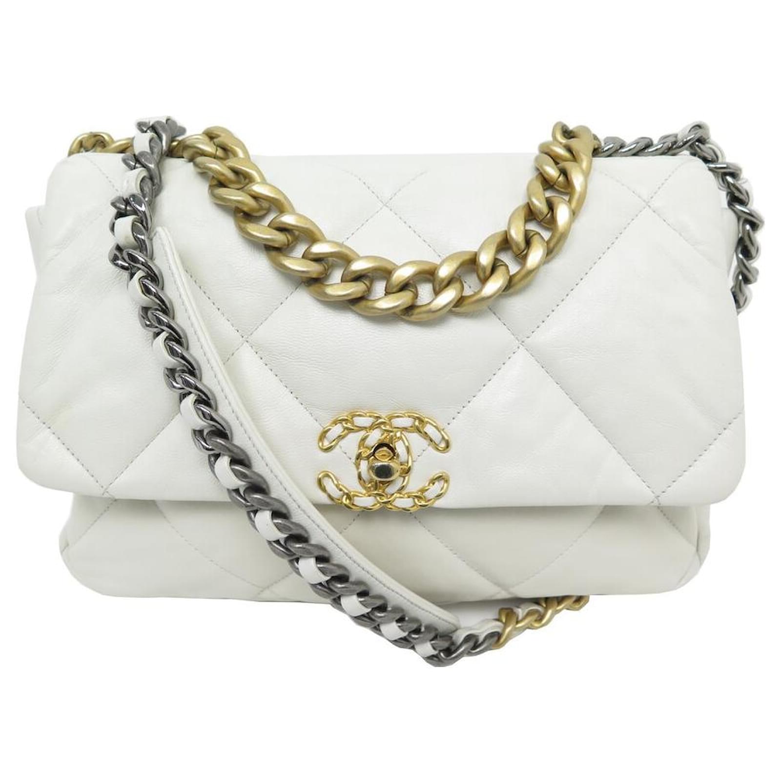 Chanel 19 Chanel handbag 19 LARGE WHITE QUILTED LEATHER WHITE