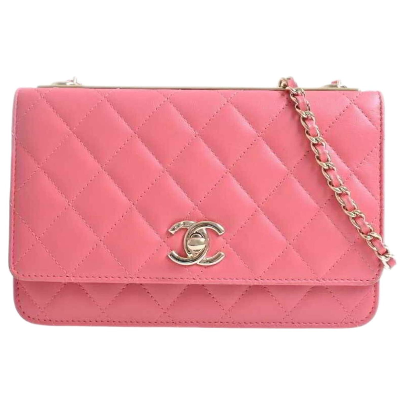 Chanel Wallet on Chain Pink Leather ref.821534 - Joli Closet