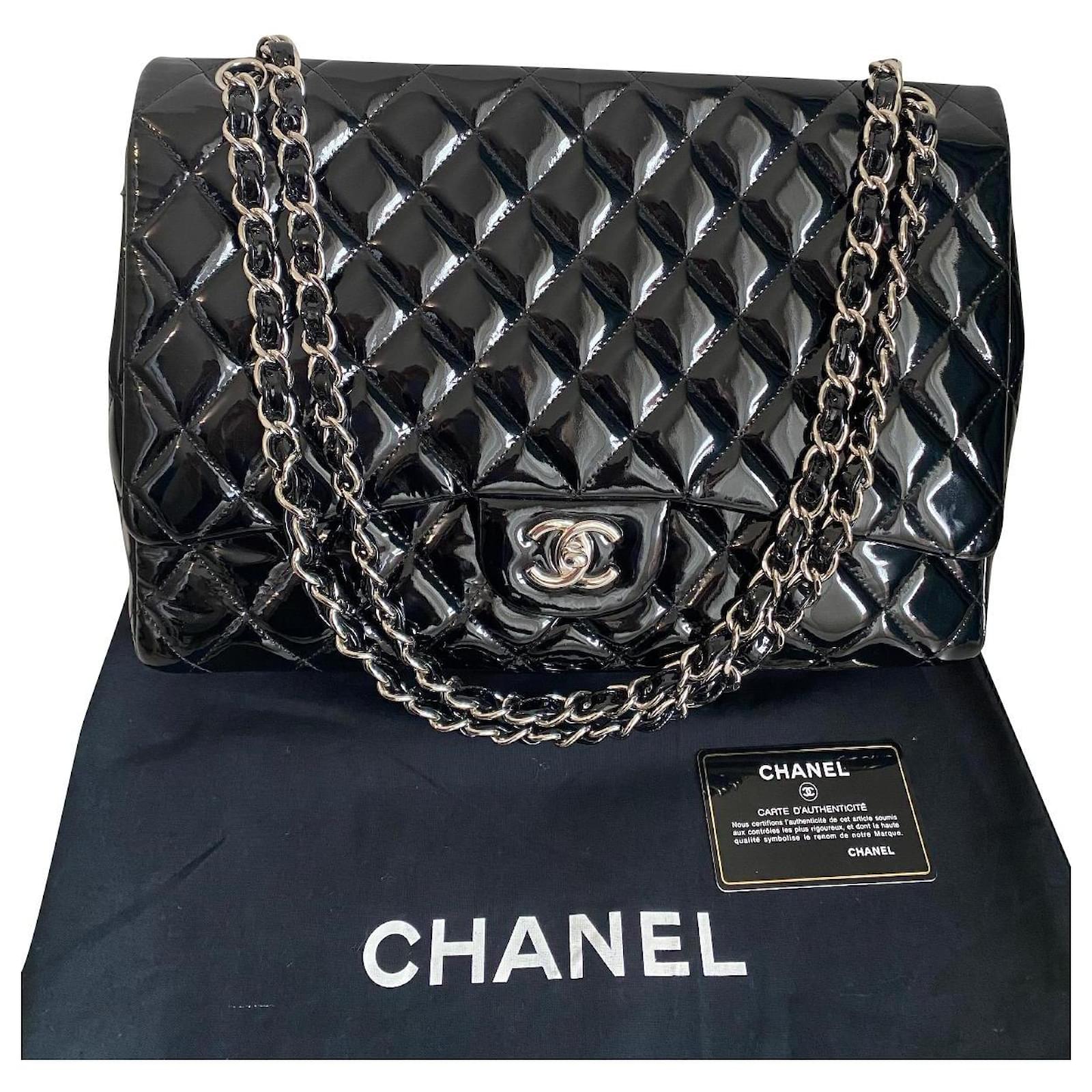 Timeless Chanel Maxi Jambo Black Patent leather ref.821981 - Joli Closet