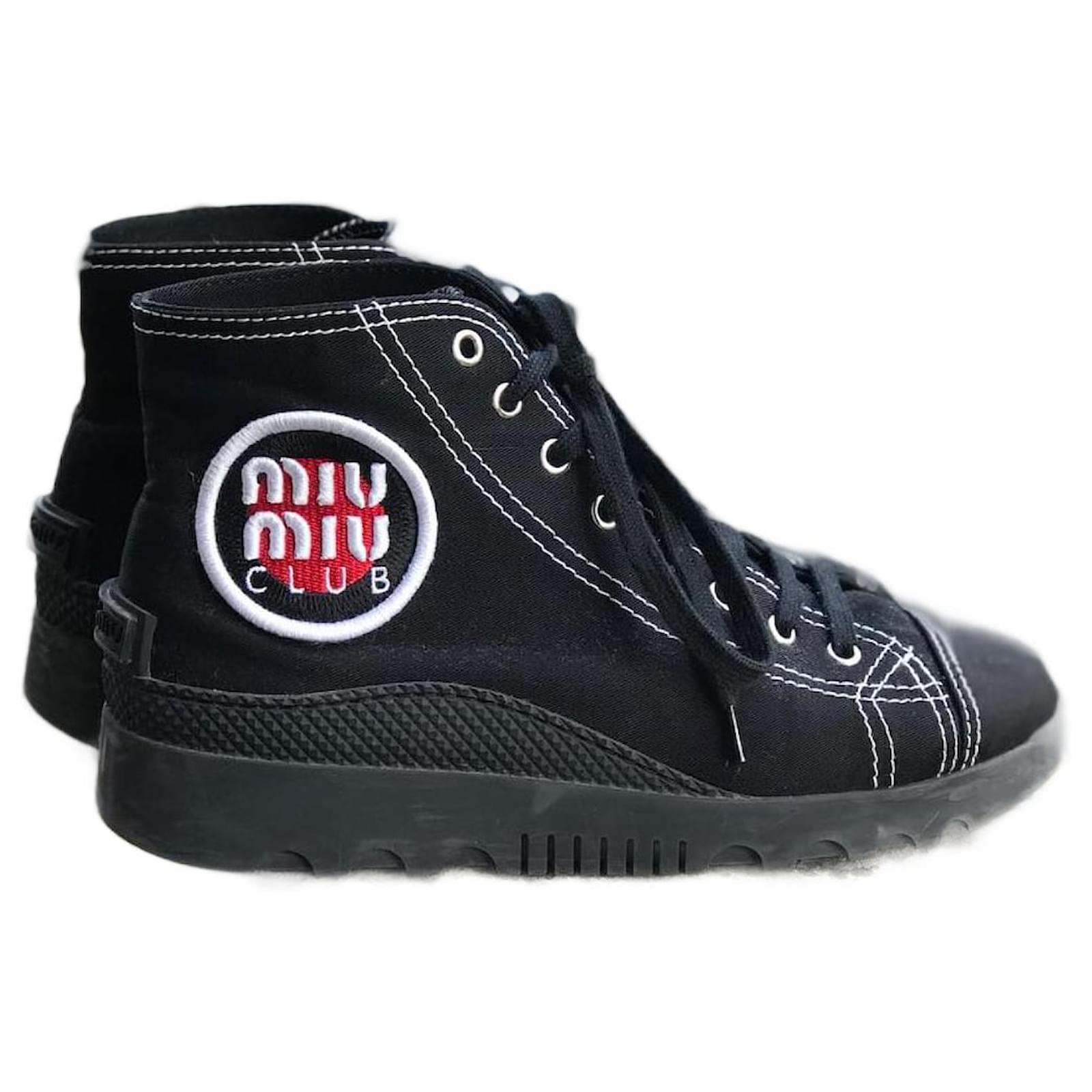 MIU MIU Trainers T.eu 38 cloth Black ref.822479 - Joli Closet