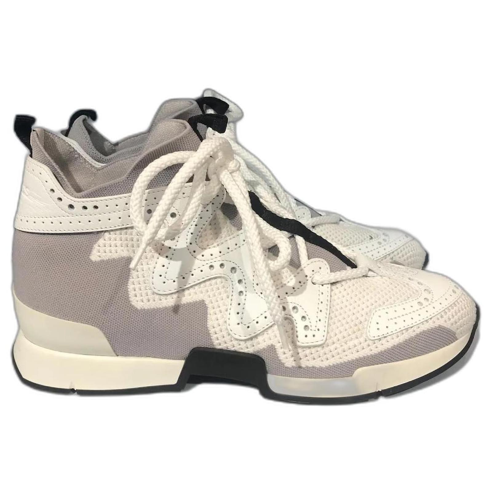 Baskets Hermes Get Beige Toile – Taille 43,5 (homme) – Occasion Très Bon état