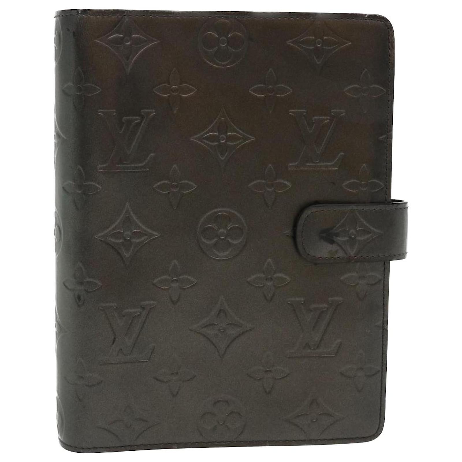 LOUIS VUITTON Monogram Mat Agenda MM Day Planner Cover