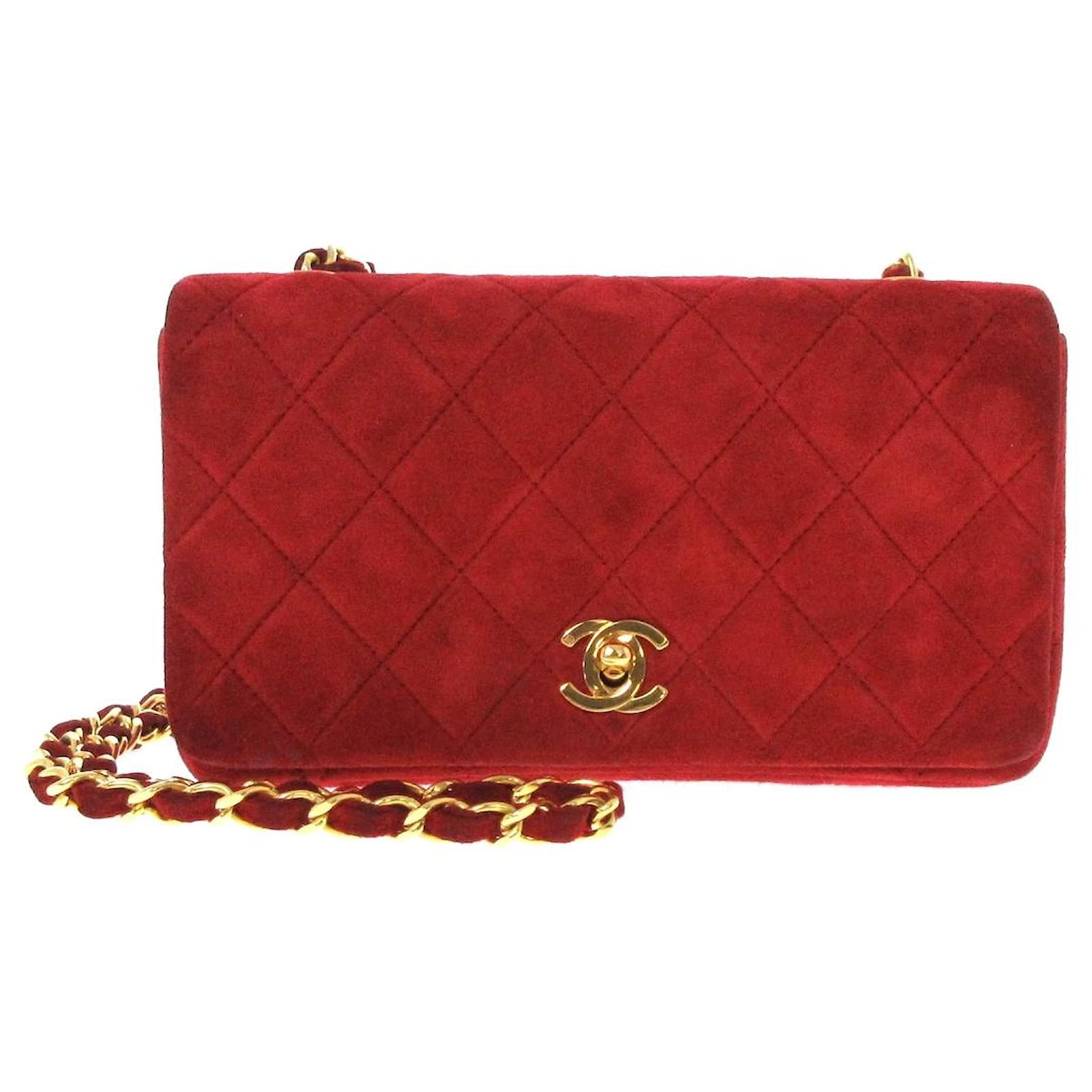 Chanel Wallet on Chain Red Suede ref.823300 Joli Closet