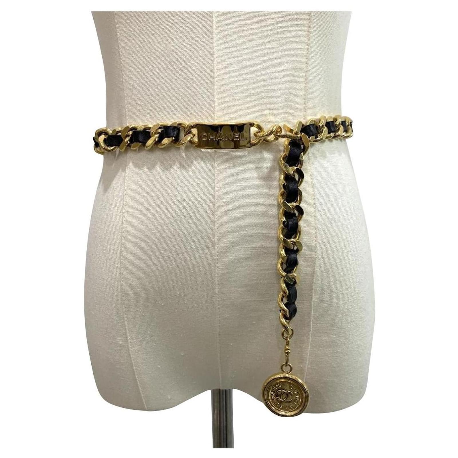 Leather Belt Vintage Chanel Chain Vintage Chanel 24K Gold Plated