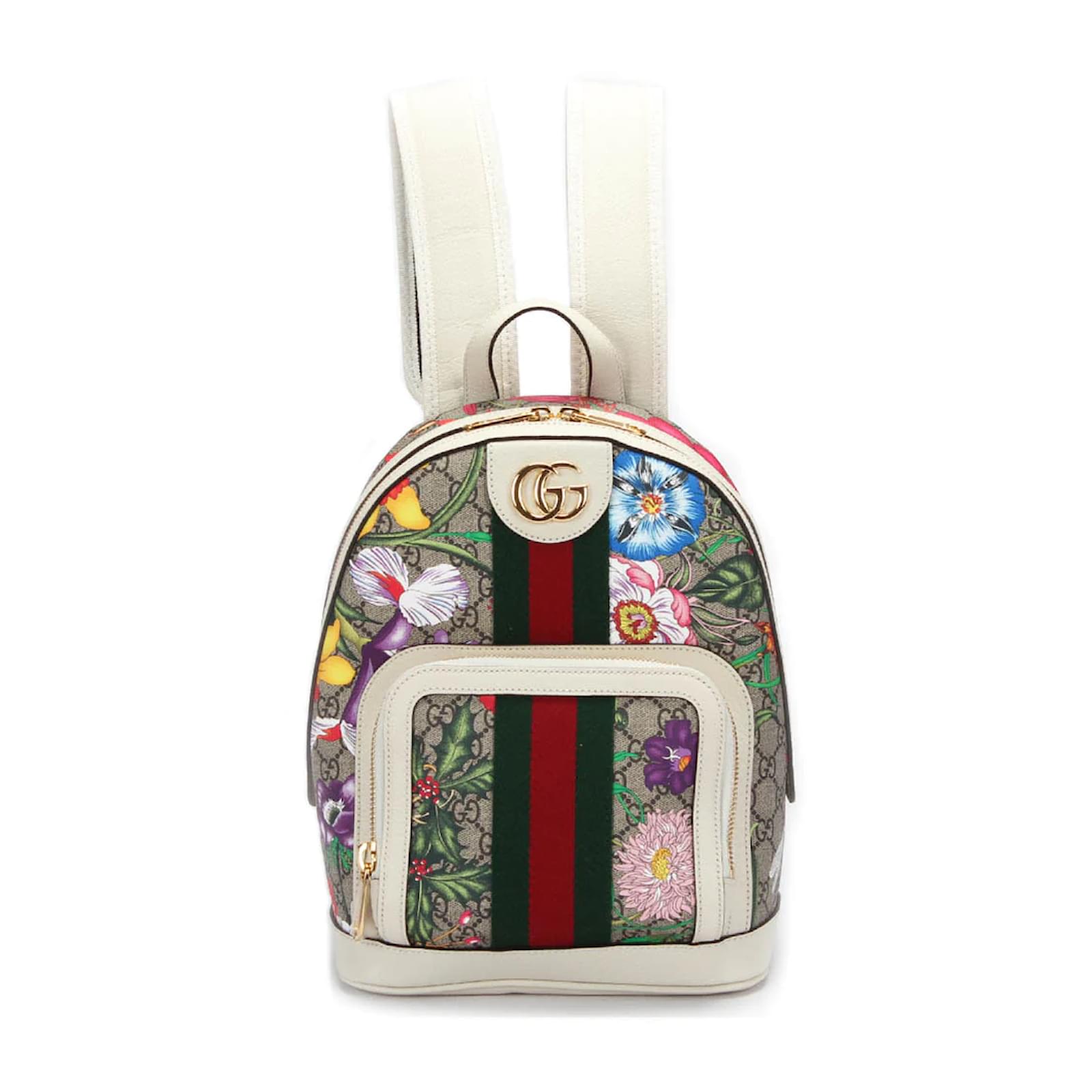 Gucci Small GG Supreme Flora Ophidia Backpack 547965 Multiple colors Cloth  ref.824163 - Joli Closet