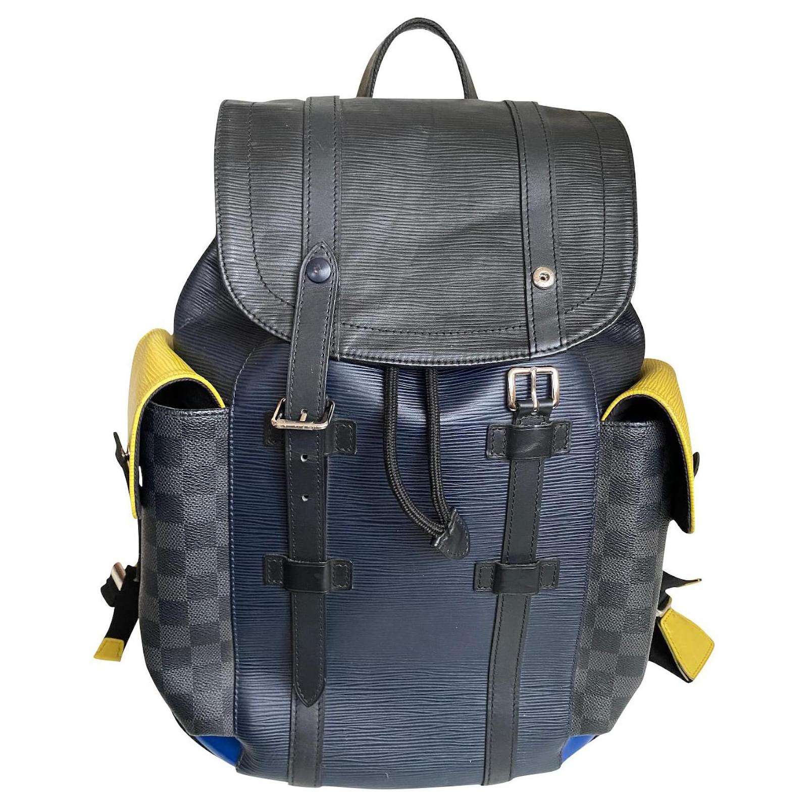 Shop Louis Vuitton DAMIER GRAPHITE Unisex Leather Backpacks by