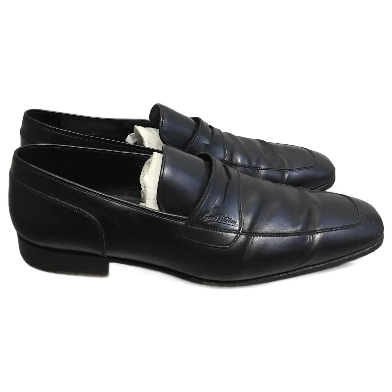Pre-owned Louis Vuitton Monte Carlo Leather Flats In Black