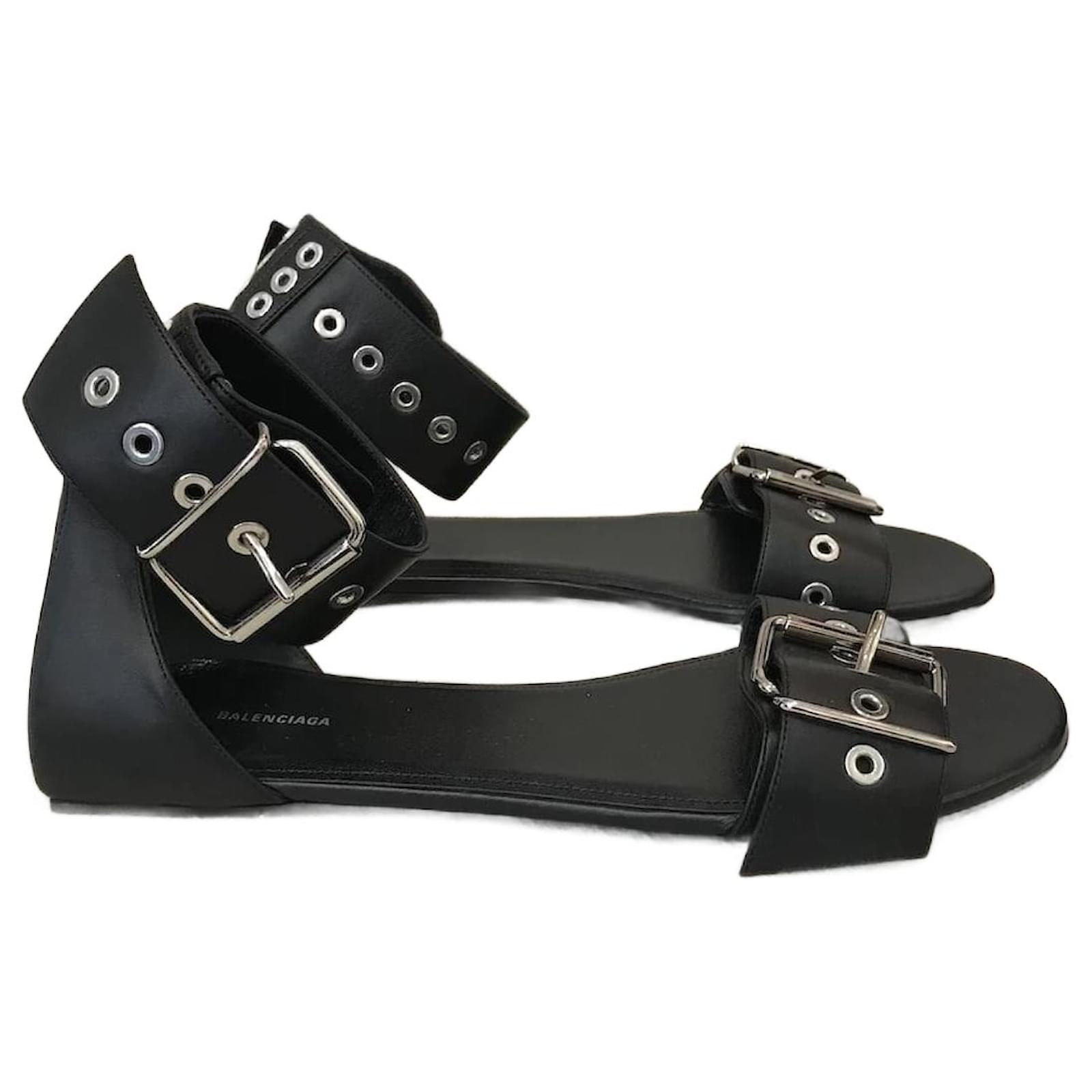 BALENCIAGA Sandals T.eu 39 Leather Black Joli Closet
