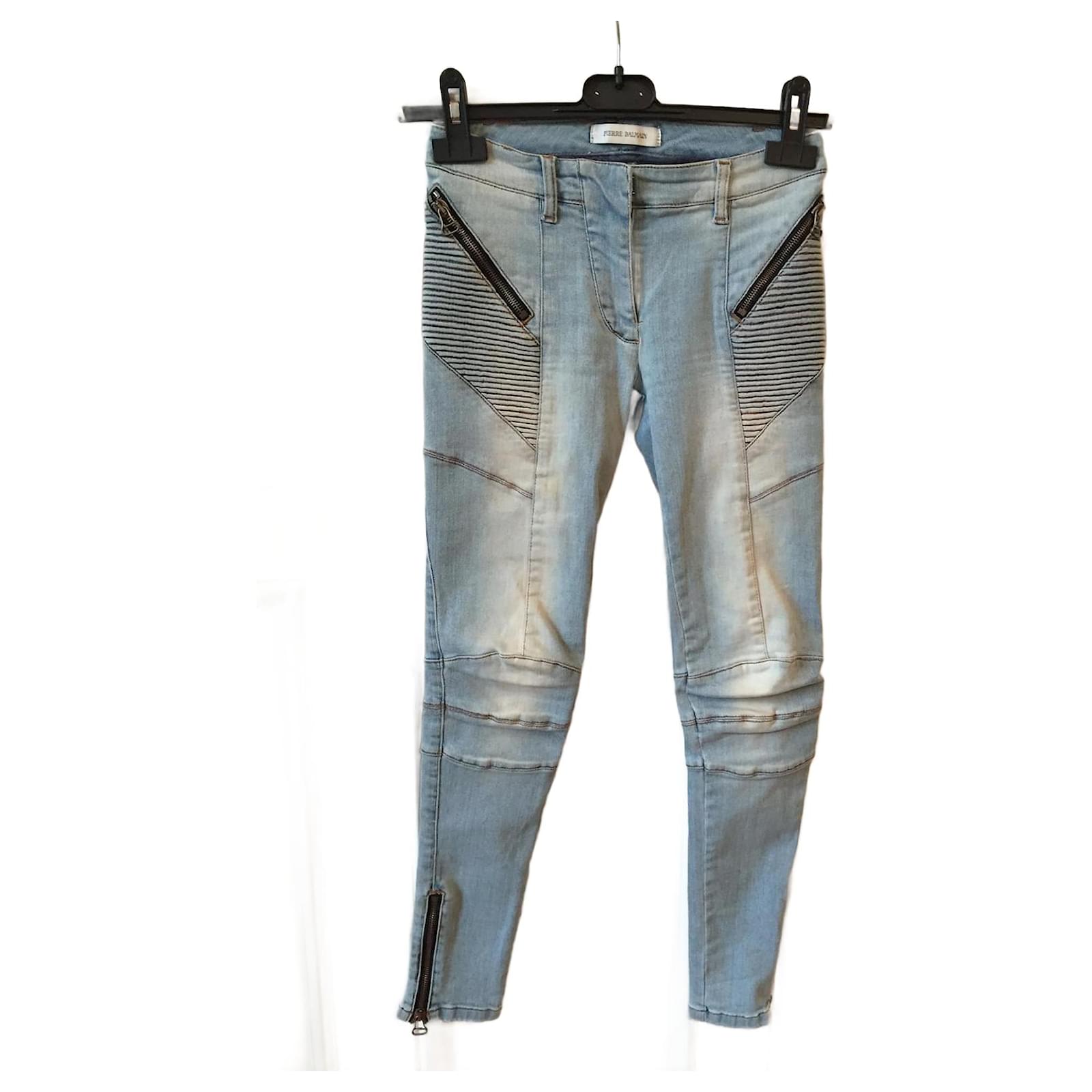Buy Balmain Dark Blue Premium Quality Jeans Online - Vogue Mine