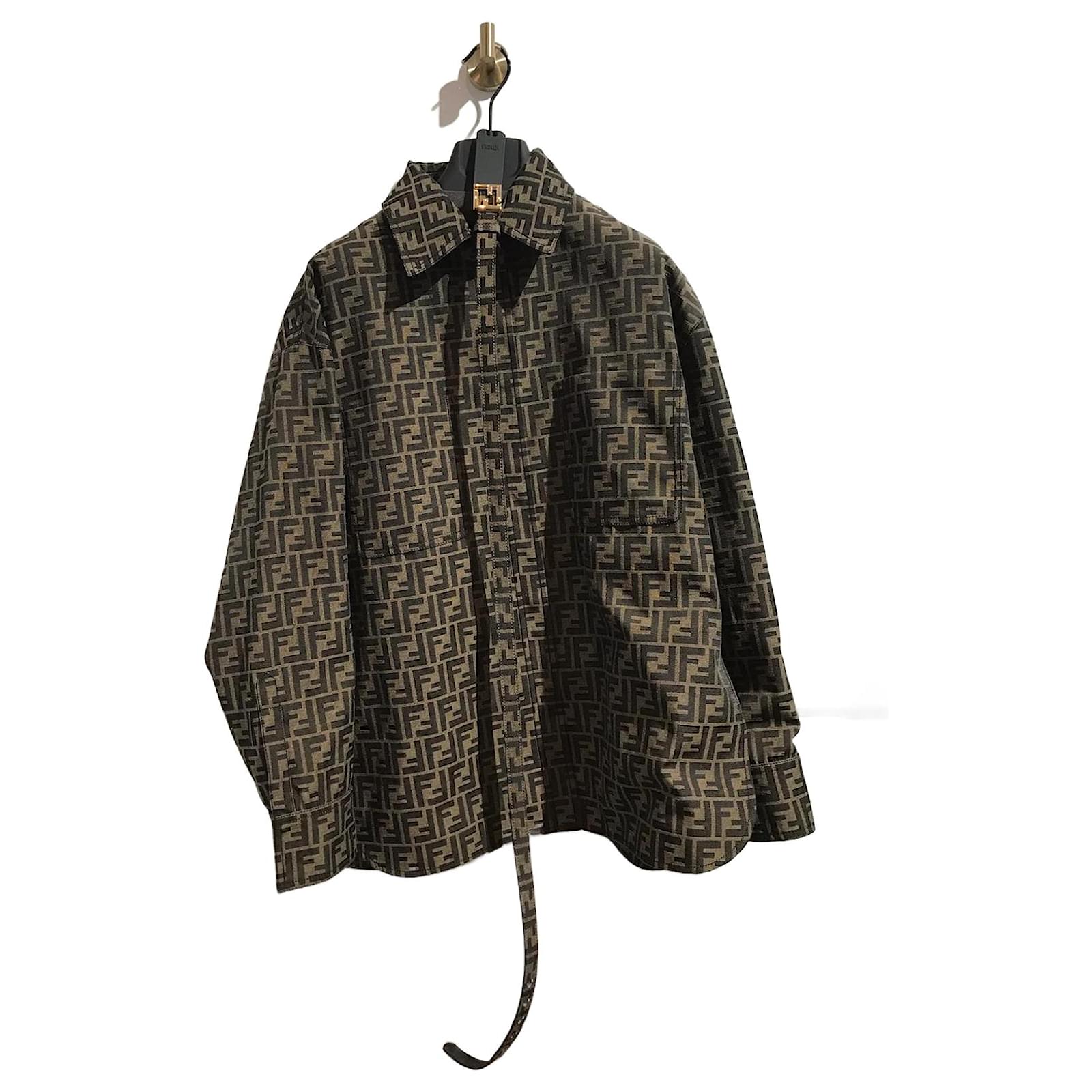 FENDI Jackets T.IT 44 Polyester Brown ref.827890 - Joli Closet