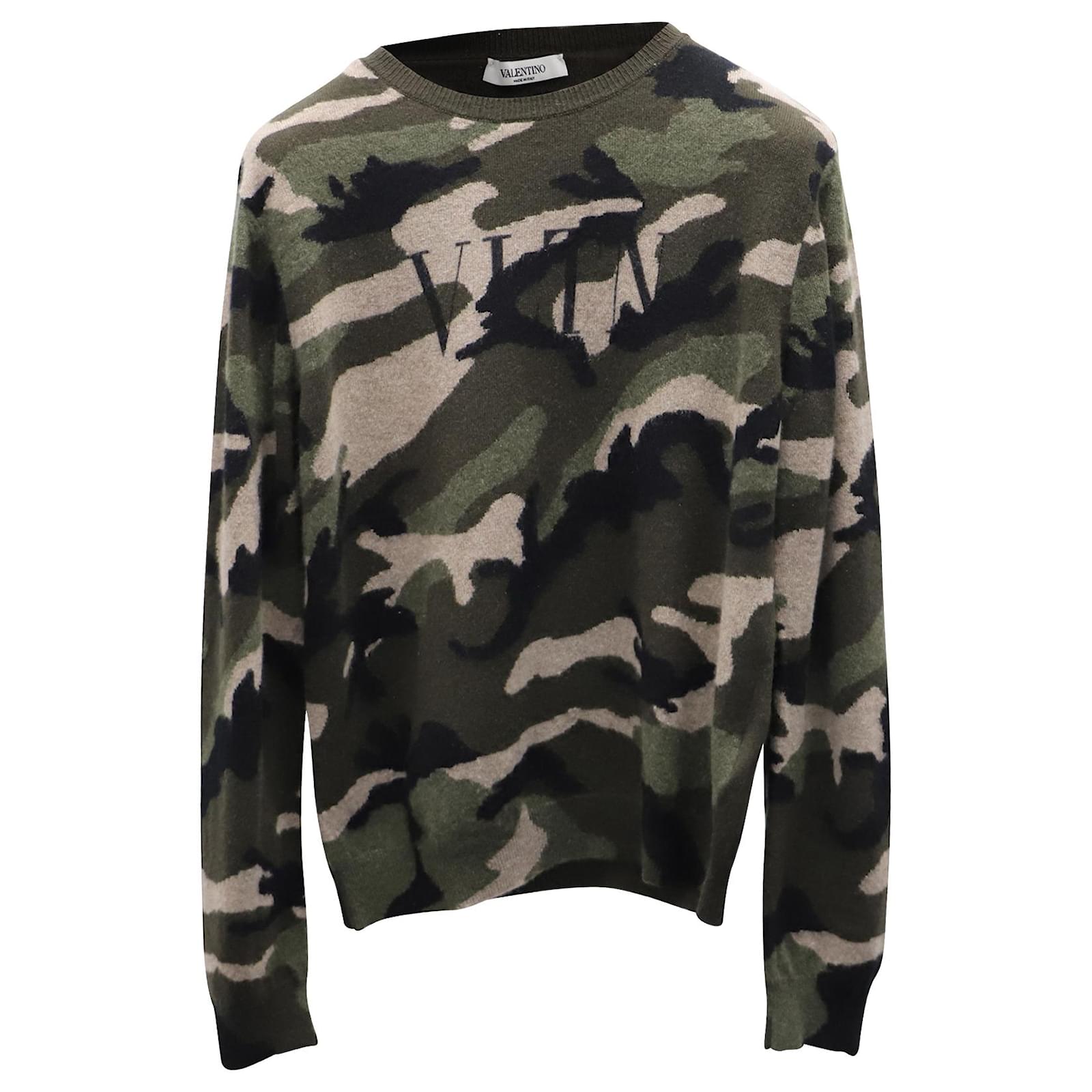 Garavani Camouflage Crewneck Sweatshirt in Green Wool ref.828799 - Joli Closet