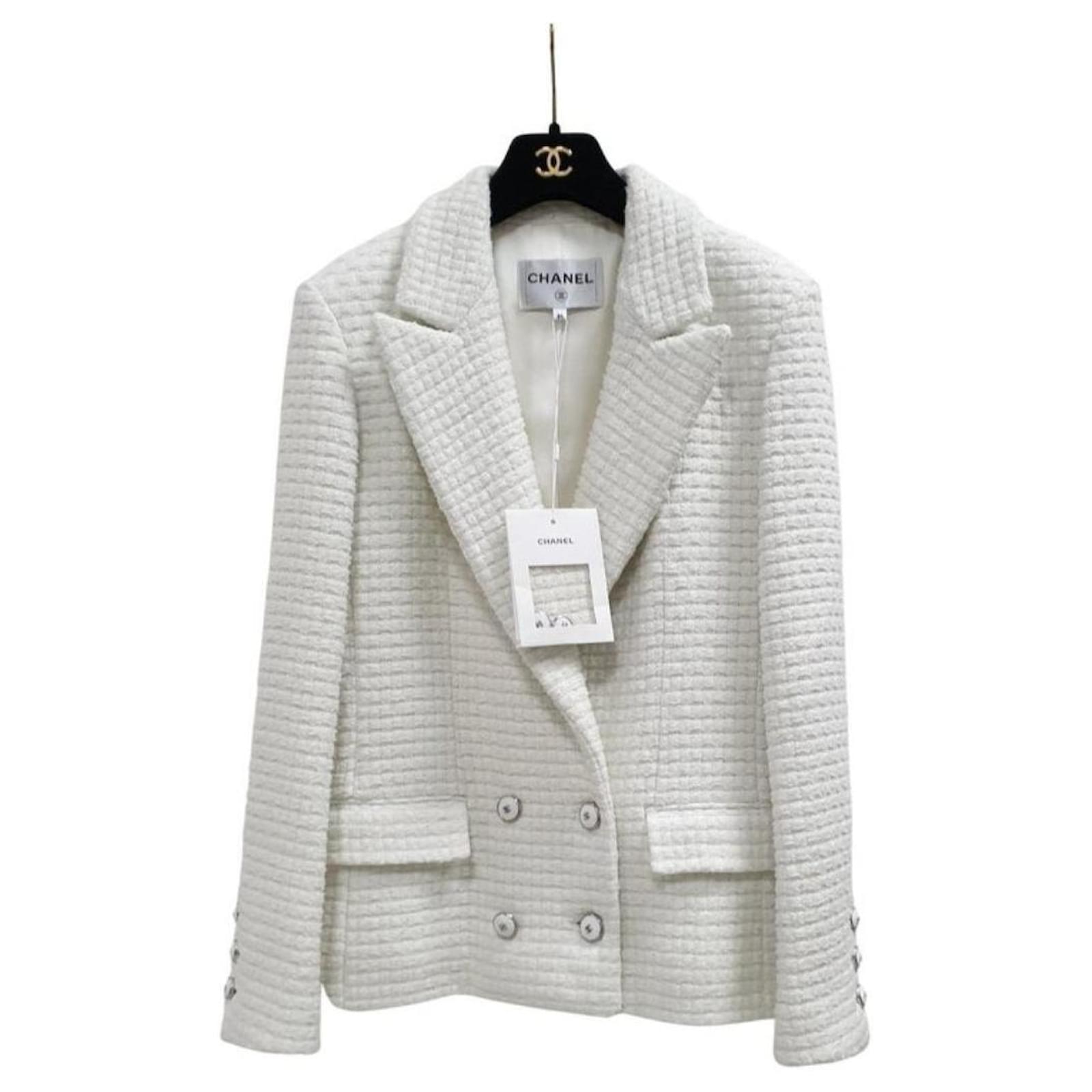 white chanel tweed jacket
