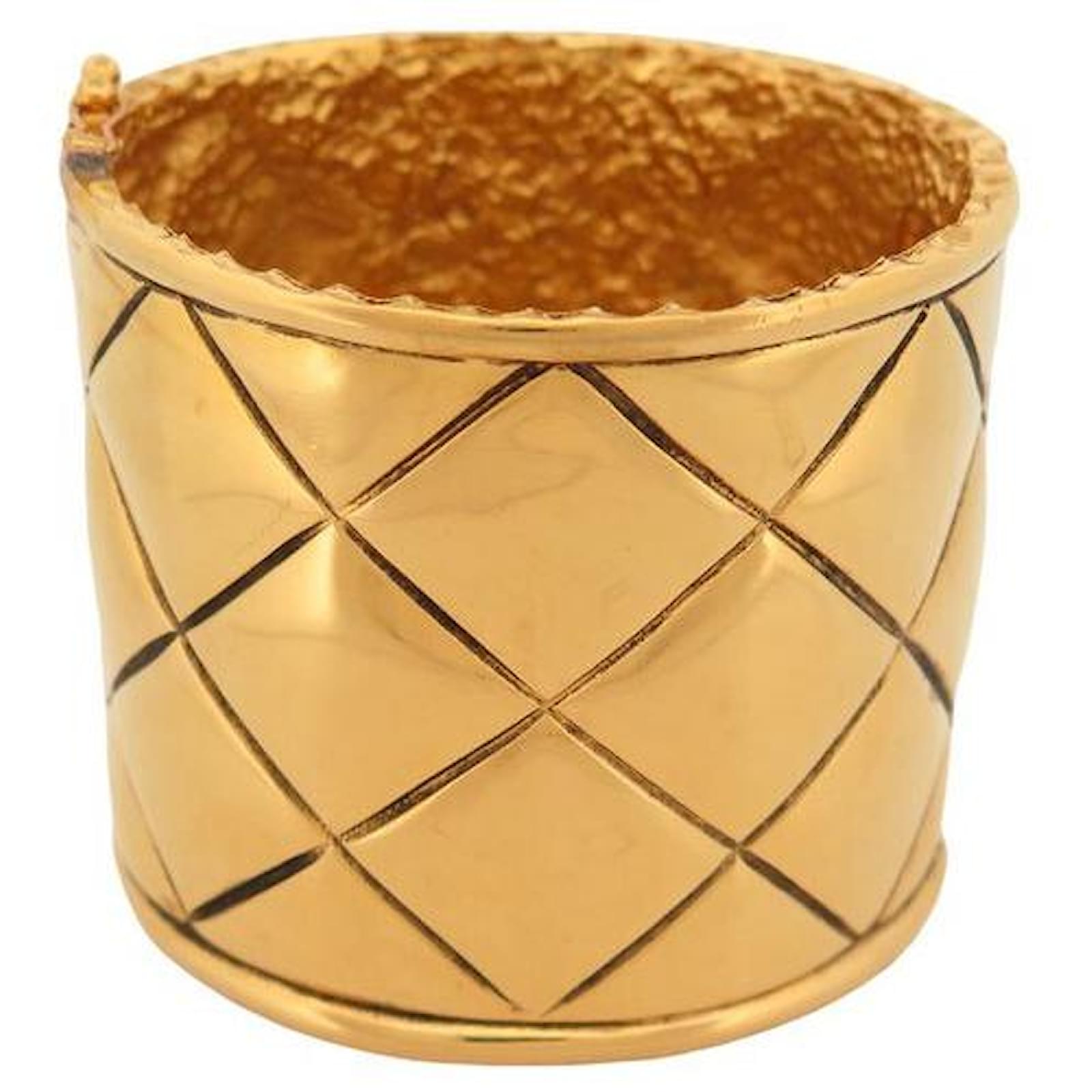 1986 Chanel Gold and Pearl Bracelet Cuff